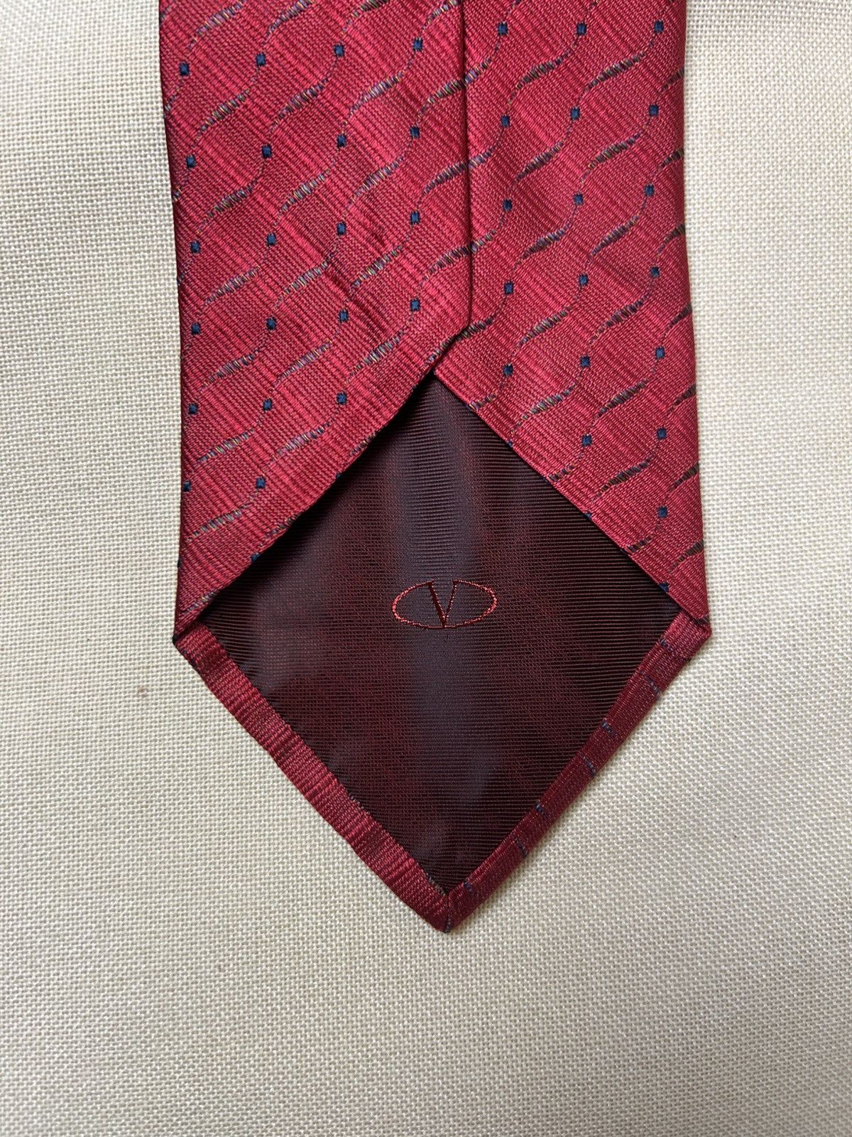 Valentino Valentino red abstract Silk Mens Tie Size ONE SIZE - 5 Thumbnail