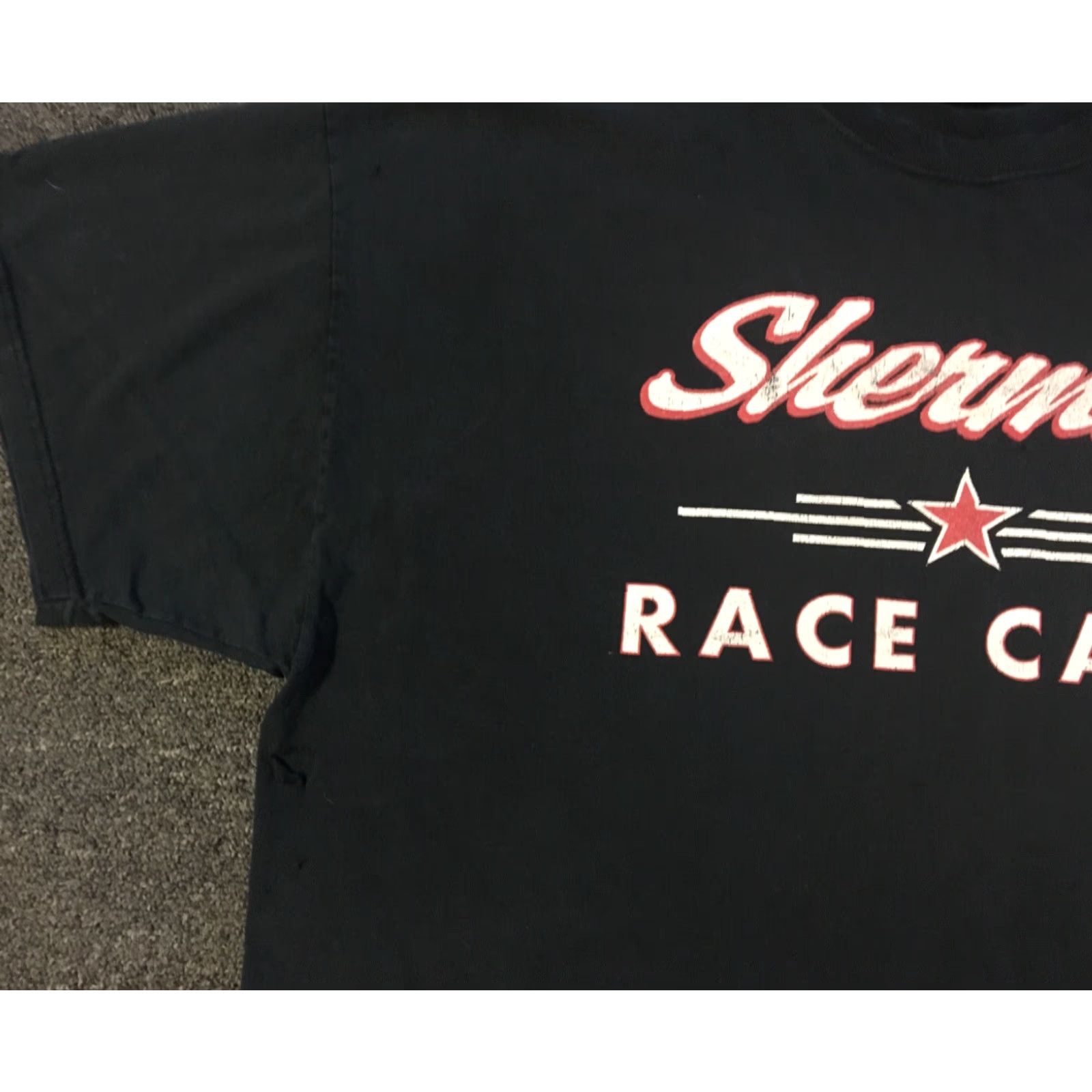 NASCAR VINTAGE Sherman Race Cars Thrashed Shirt XXL Distressed 2XL Black USA 90s Grunge Punk NASCAR Racing Cars Men Shirt Mens Size US XXL / EU 58 / 5 - 4 Thumbnail