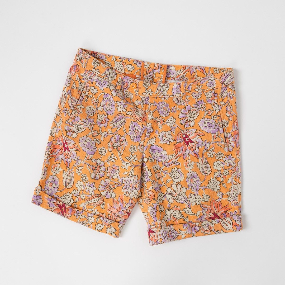 Bogner Bogner Womens Floral Orange Shorts Zip Closure Summer Casual Size 32" / US 10 / IT 46 - 1 Thumbnail