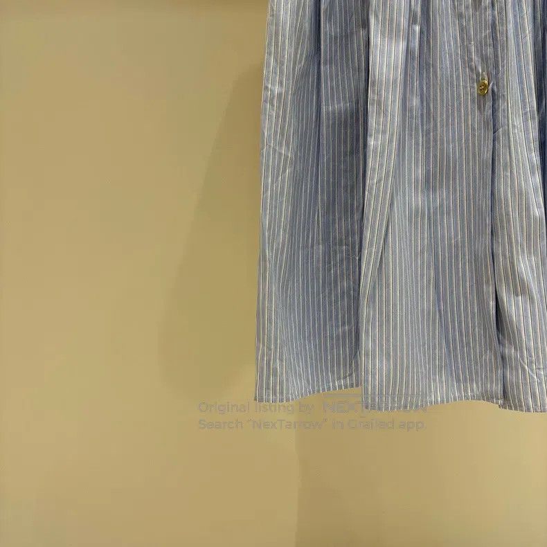 Miu Miu Miu Miu 42 Logo logo gold button striped light blue dress Size L / US 10 / IT 46 - 5 Thumbnail