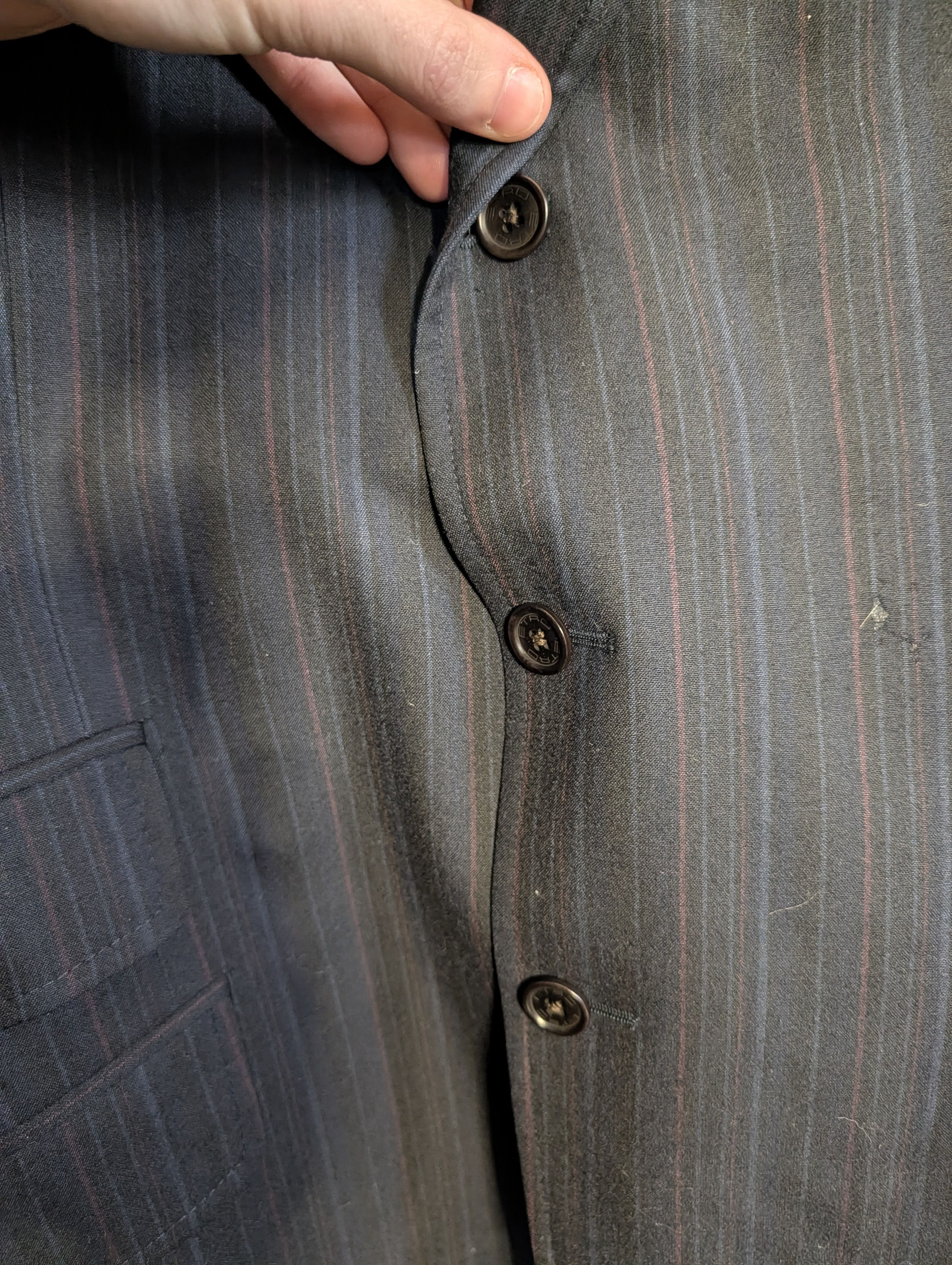 Etro Navy striped pure wool made in Italy blazer READ DESC Size 42R - 3 Thumbnail