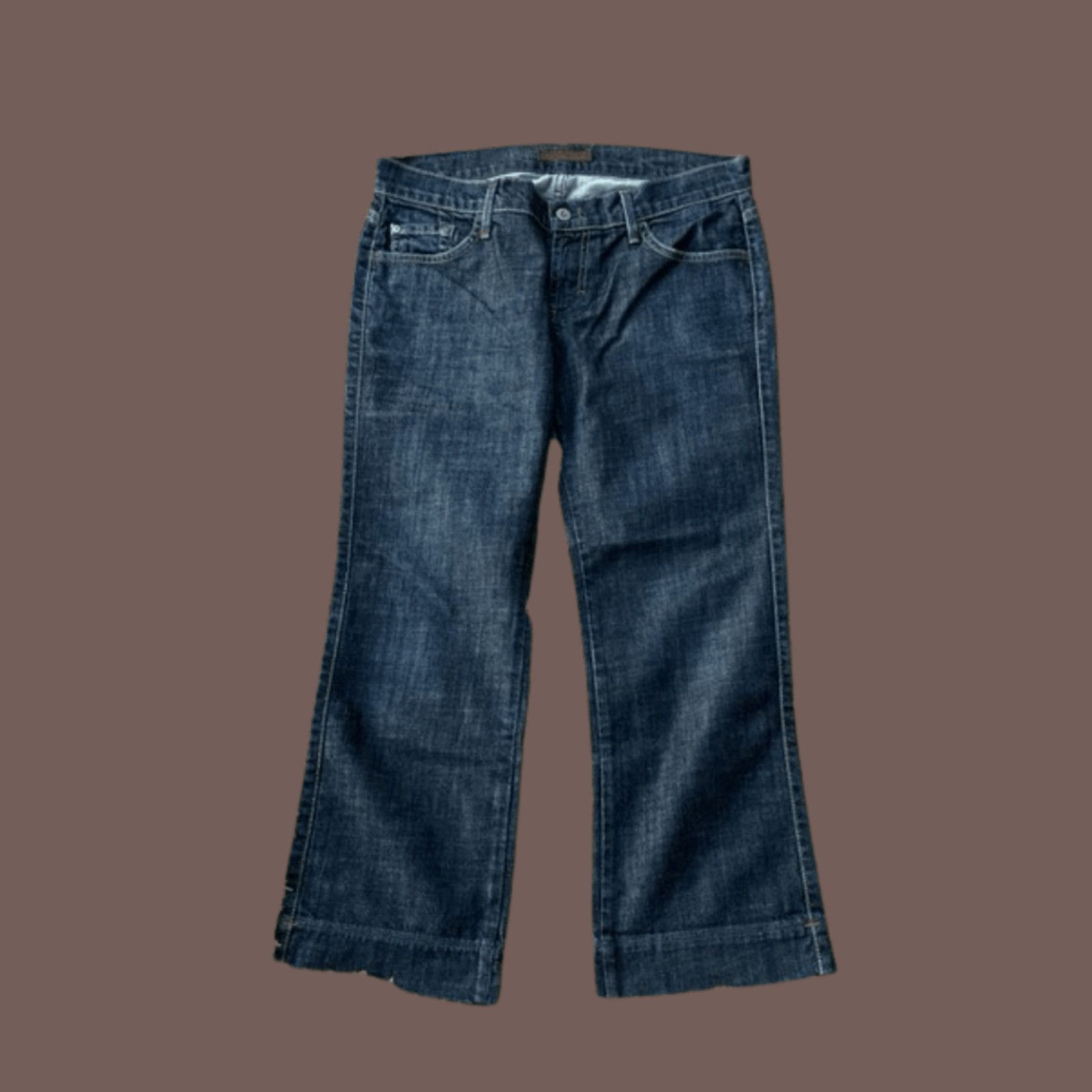 Vintage VTG Bootcut Jeans | Dry Aged Denim Blue | Cropped 2000s Size 30" / US 8 / IT 44 - 1 Thumbnail