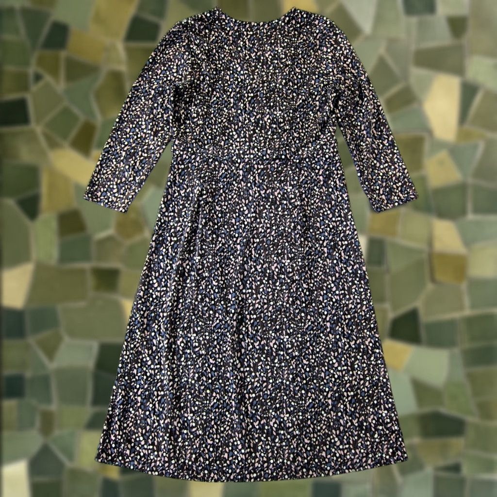 Pinko Sigrid Olsen Stretch Black Pink Blue 3/4 Sleeve V-Neck Sheath Wrap Dress Small Size S / US 4 / IT 40 - 1 Thumbnail