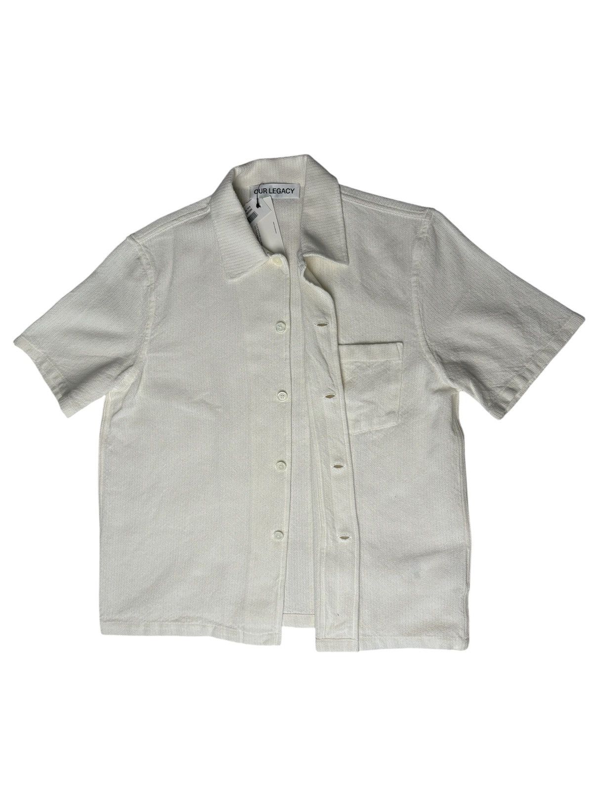Our Legacy Our Legacy Box Shirt Shortsleeve White Crochet Weave Size US S / EU 44-46 / 1 - 5 Thumbnail
