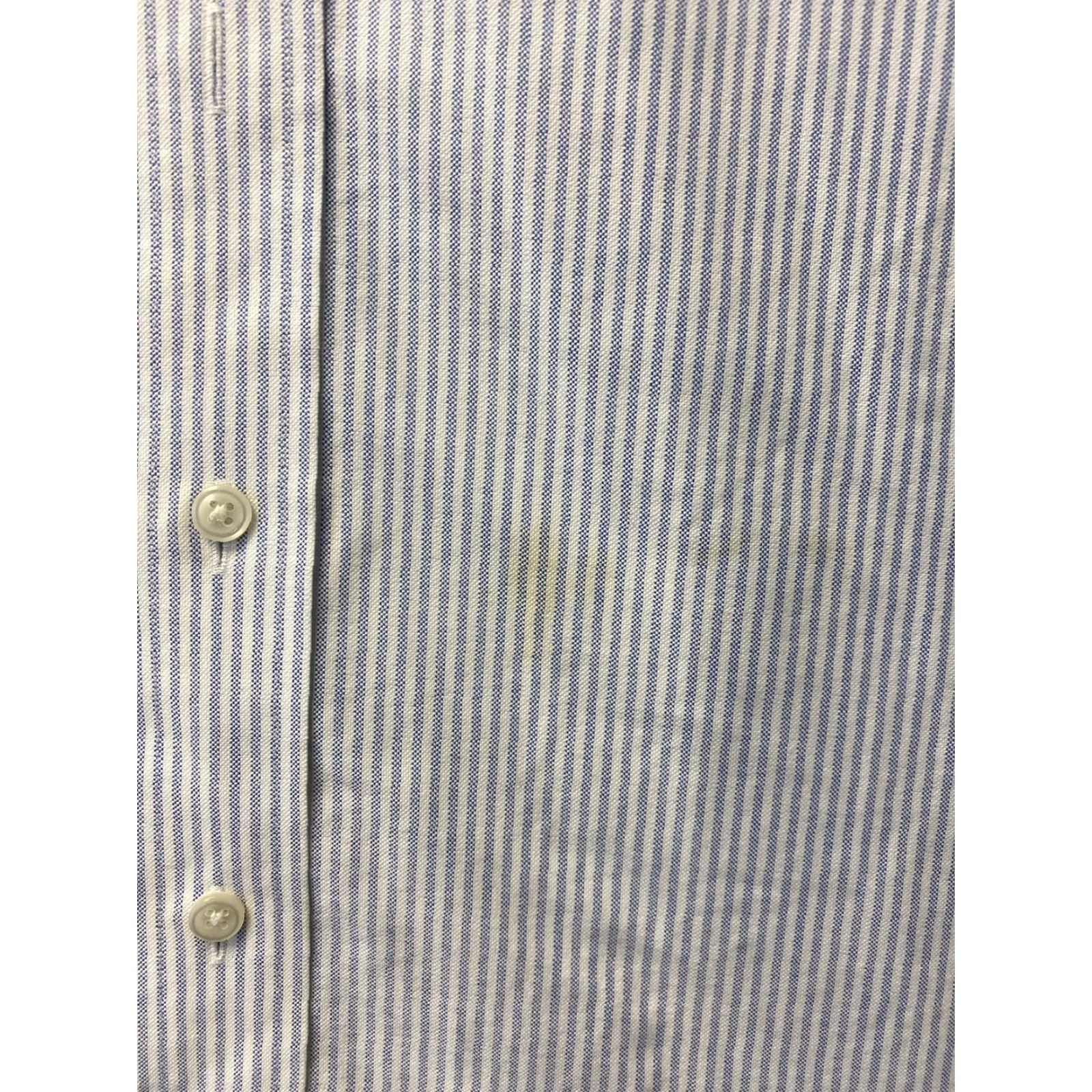 Vintage VINTAGE LL Bean Shirt Mens 17 35 Blue Stripes Work Cotton Thick / 44-92 Size US XL / EU 56 / 4 - 3 Thumbnail