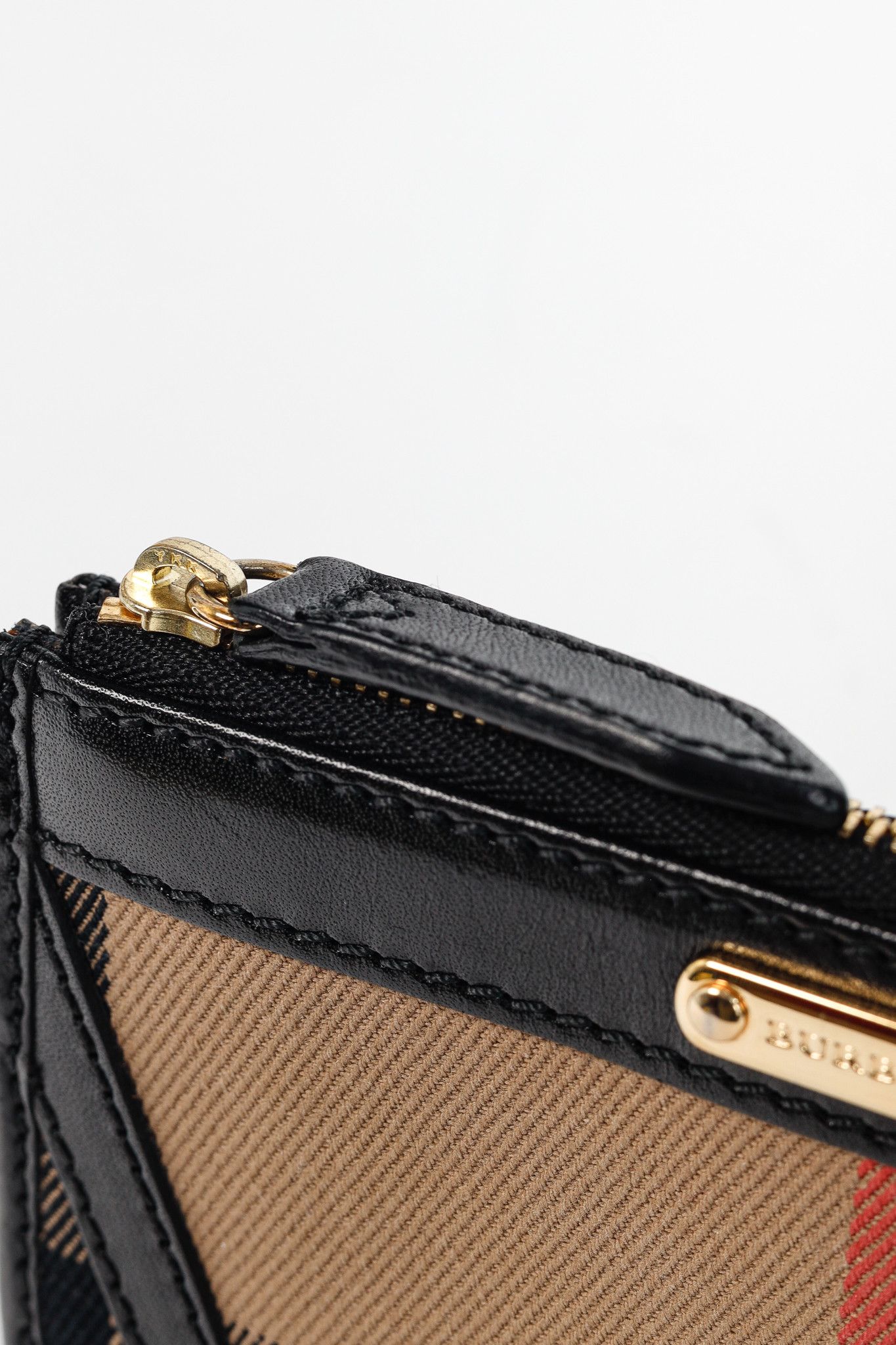 Burberry Burberry Nova Check Canvas Black-Leather-Trim Wallet Size ONE SIZE - 7 Thumbnail