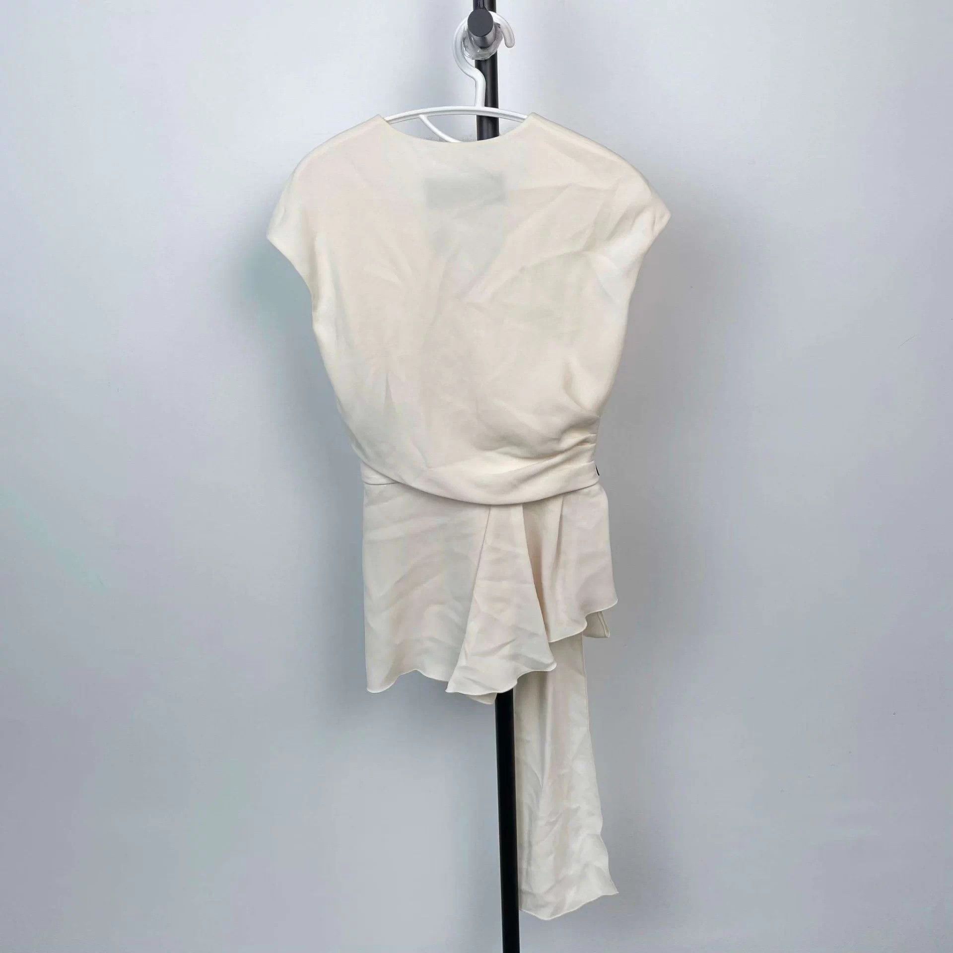 Max Mara Maxmara White Chiffon Top 160/84A Size S / US 4 / IT 40 - 2 Thumbnail