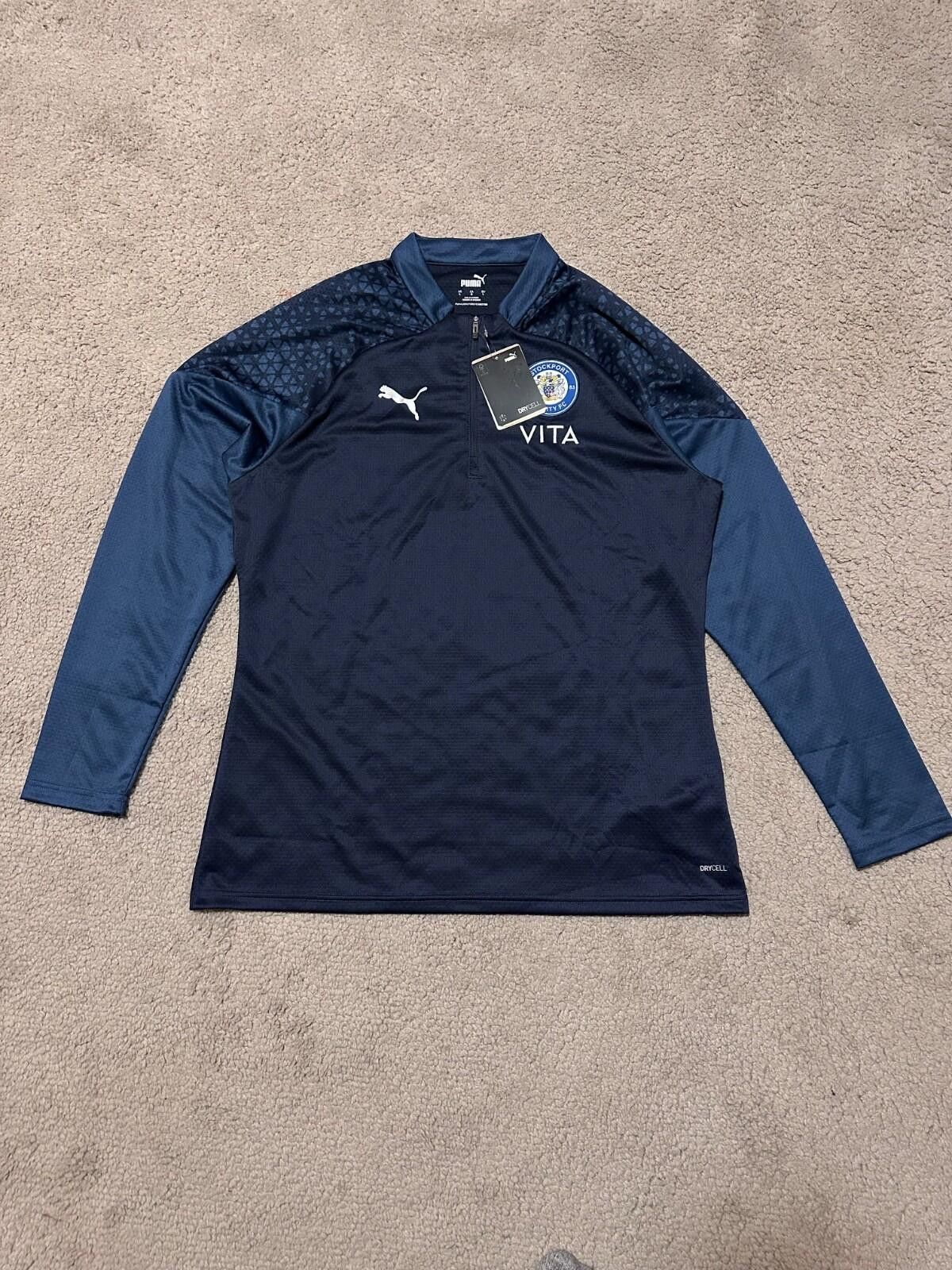 Puma 2022-23 Stockport County Puma 1/4 Zip Football Soccer Top Size US L / EU 52-54 / 3 - 1 Thumbnail