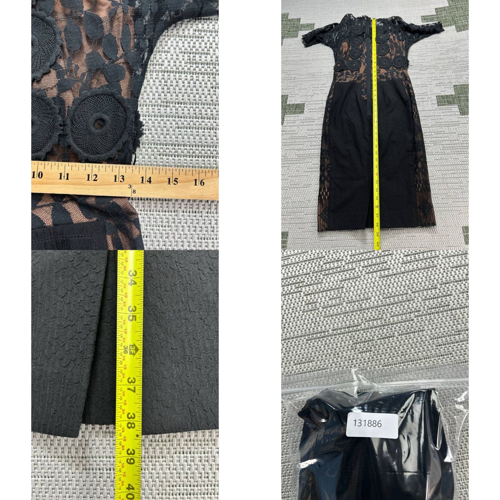 Vintage Beguile Byron Lars Dress Blouson Womens 2 Black Brown Lace Cotton Blend Size XS / US 0-2 / IT 36-38 - 8 Thumbnail