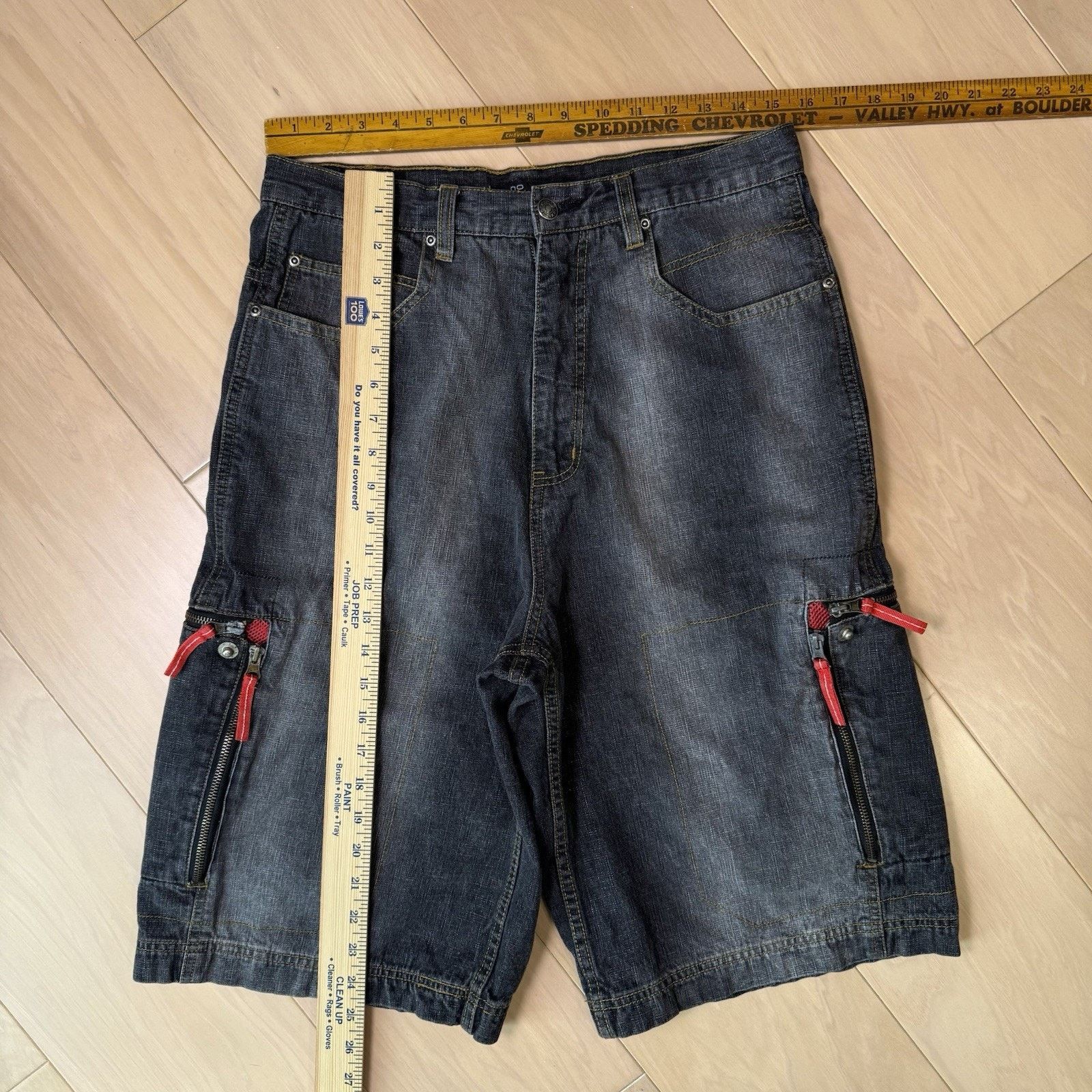 Other Vintage No Boundaries Shorts 31 Black Y2K Baggy Cargo Denim Size US 31 - 6 Thumbnail