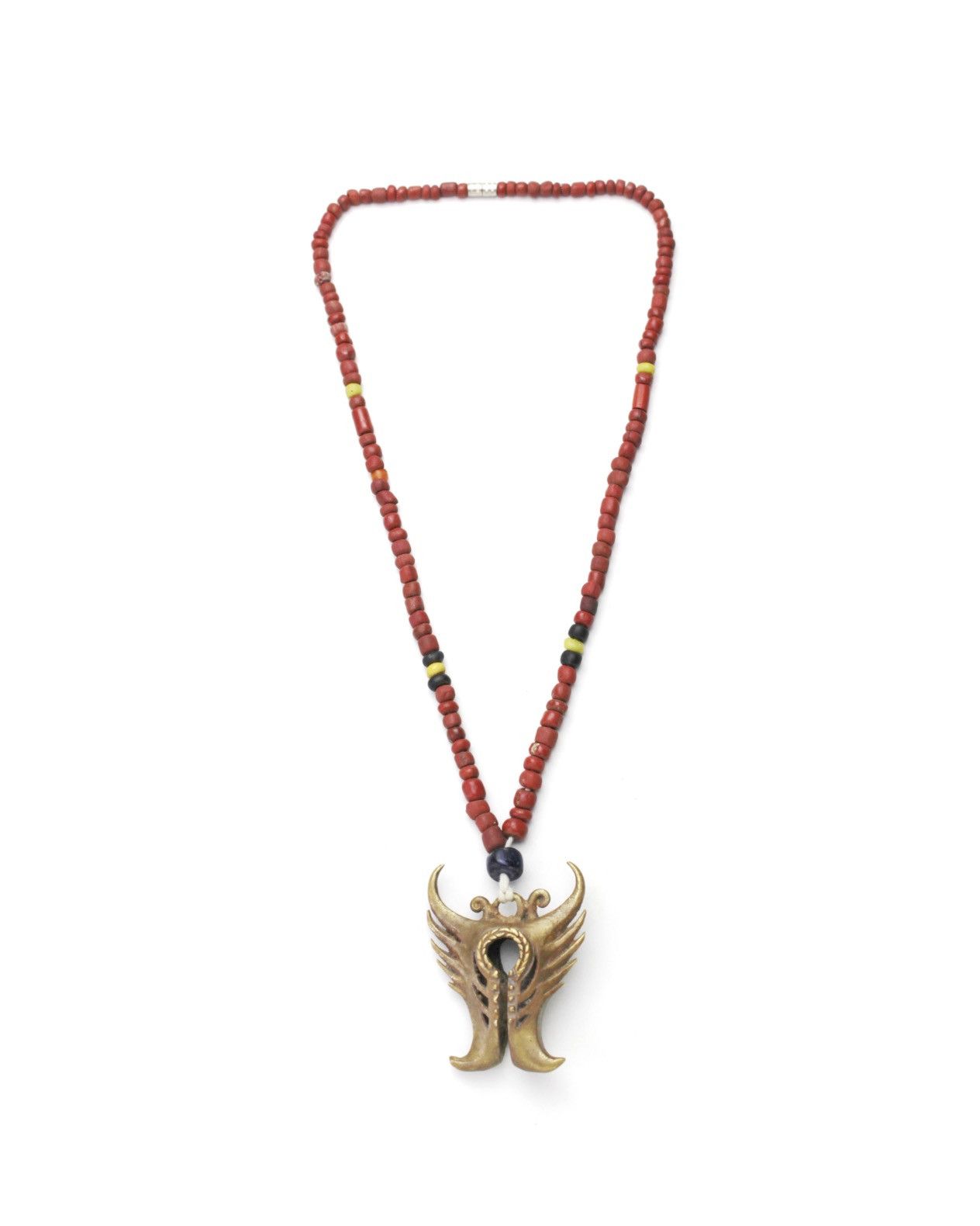 Vintage 1970S SUMBA MAMULI NECKLACE – BRONZE TALISMAN WITH RED CORAL Size ONE SIZE - 2 Thumbnail
