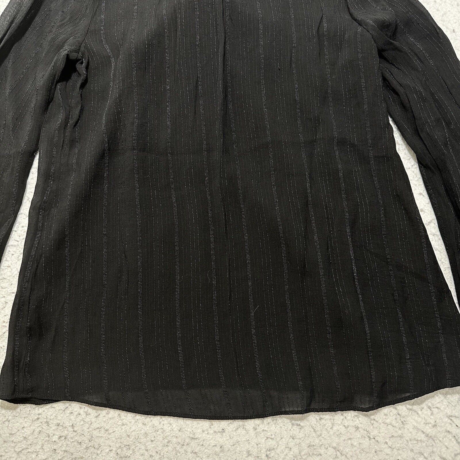 Nicole Miller Nicole Miller Small Button Down Collared Black Blouse Shirt Size S / US 4 / IT 40 - 12 Thumbnail