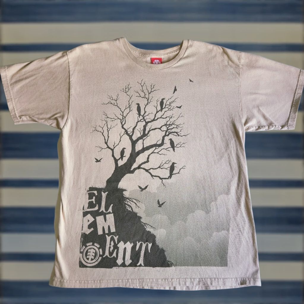 Element VINTAGE Element Skateboards Crew Neck Graphic T-Shirt Tee Y2K Grunge Beige XL Size US XL / EU 56 / 4 - 1 Thumbnail