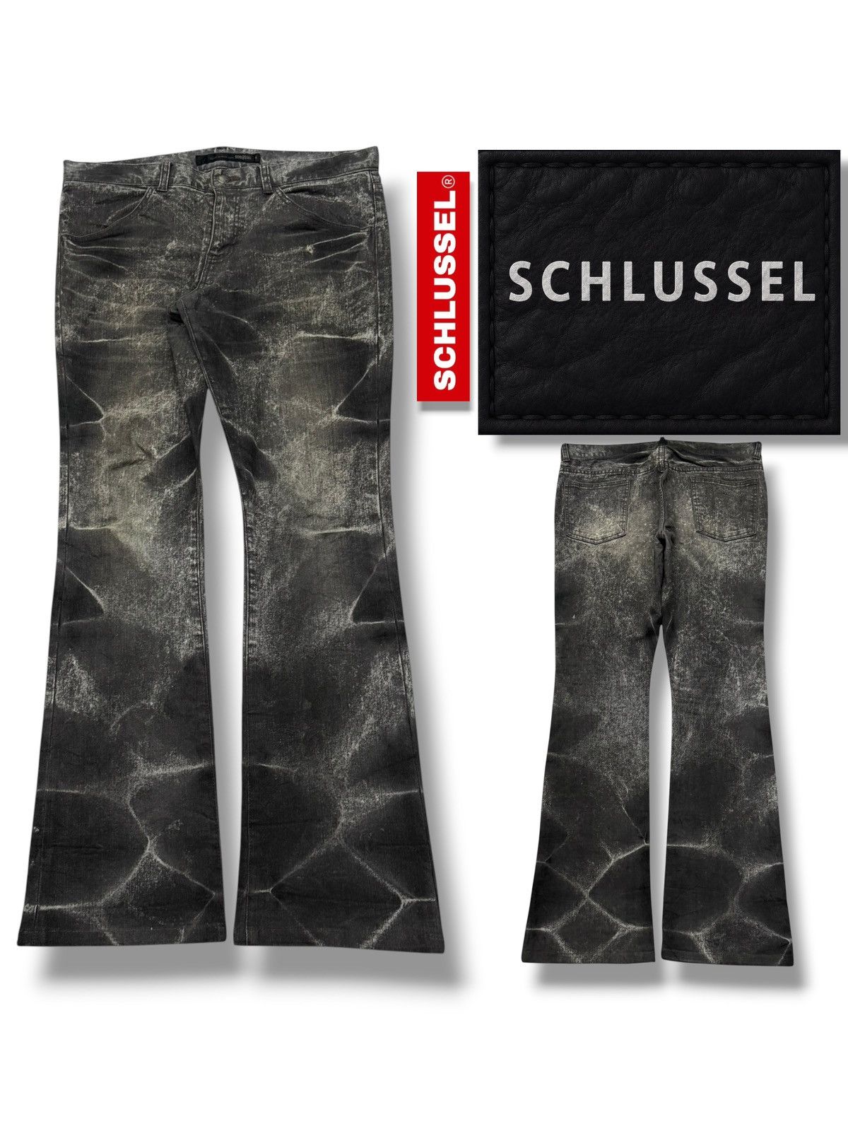 Schlussel Rare Vintage Schlüssel Japan Acid Wash Distressed Denim W35 Size US 35 - 1 Thumbnail
