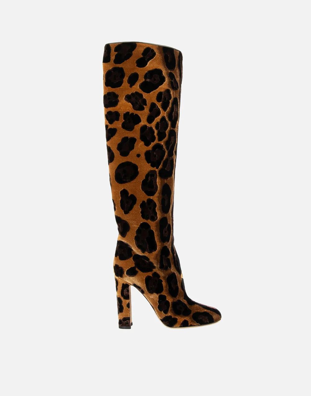 Dolce & Gabbana o1y0925 Velvet Boots in Camel/Black Size US 4 / IT 34 - 1 Thumbnail