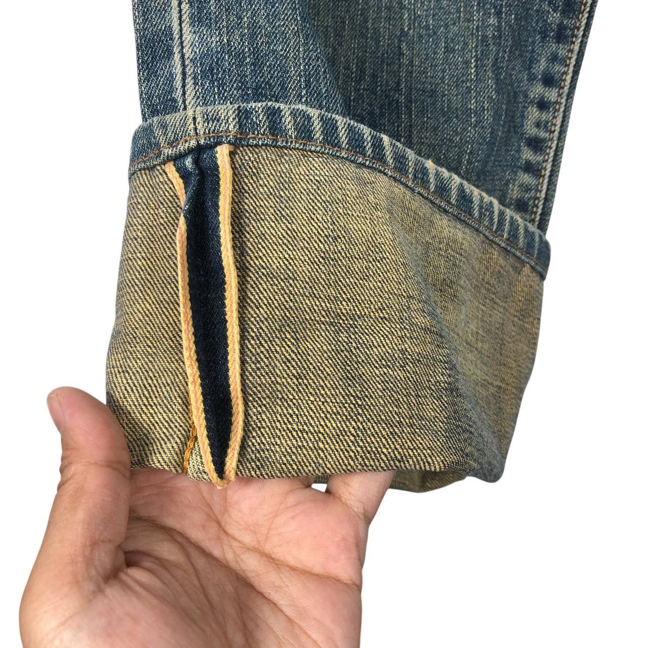 Edwin × Jean × Vintage Vintage Edwin 505x Selvedge Distressed Jeans Size US 29 - 10 Thumbnail