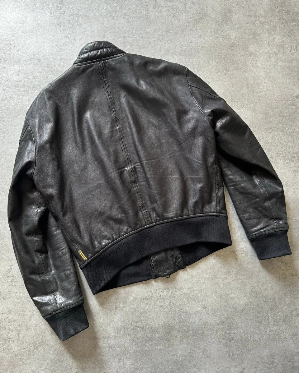 Armani 1990s Armani Shawl Bomber Leather Jacket Size US M / EU 48-50 / 2 - 6 Thumbnail