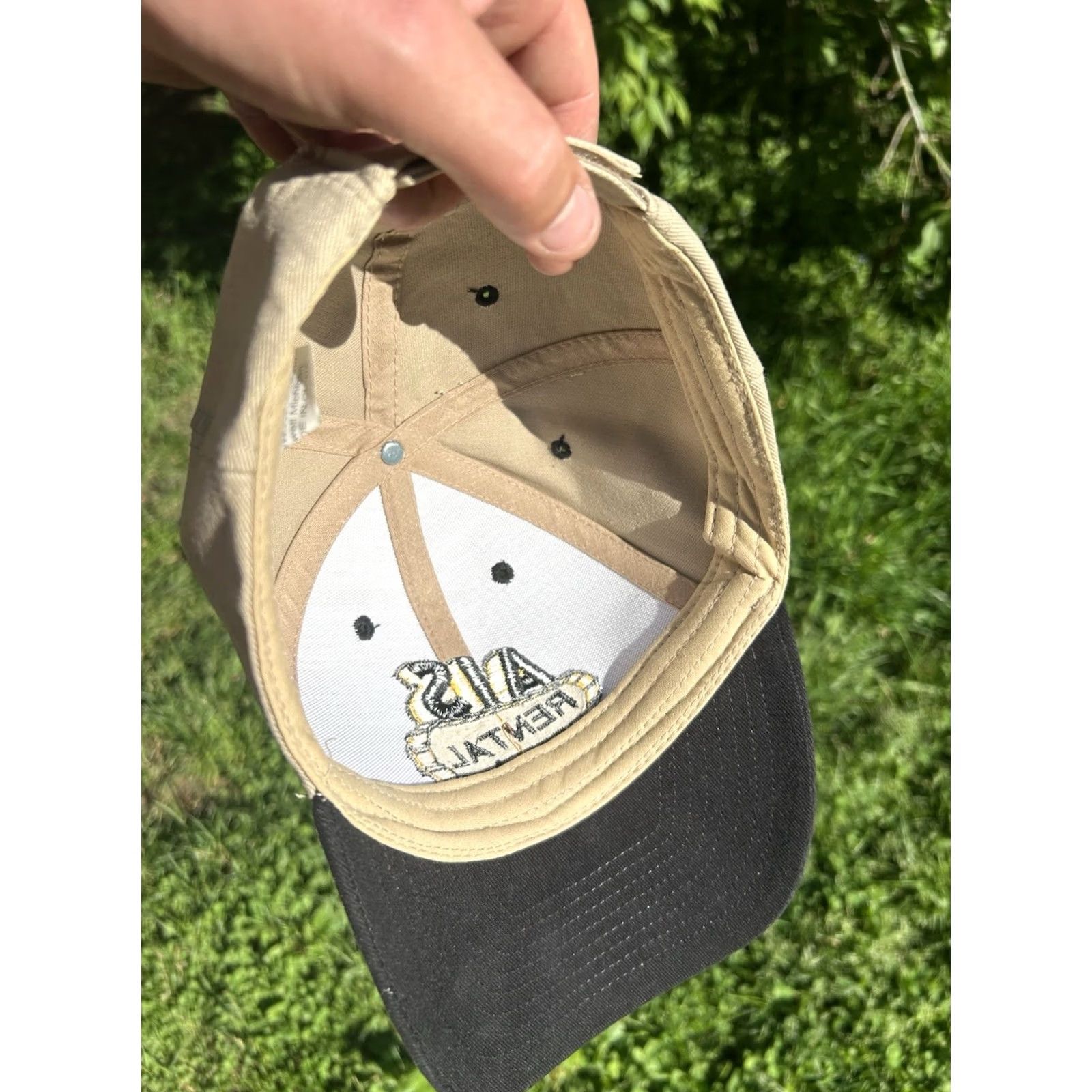 Vintage VINTAGE Unbranded Beige Baseball Cap Hat Strapback AIS construction rental Michigan tractor farm Adjustable Men Size ONE SIZE - 6 Thumbnail