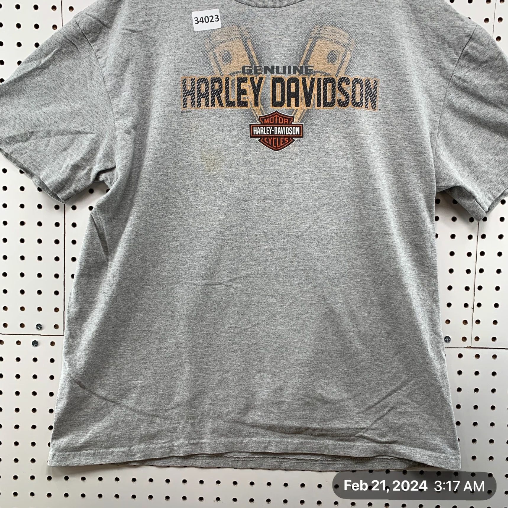Harley Davidson Harley-Davidson Motorcycle Shirt Mens XL Gray Eagle Graphic 23X28 Vintage Onalaska WI Size US XL / EU 56 / 4 - 6 Thumbnail