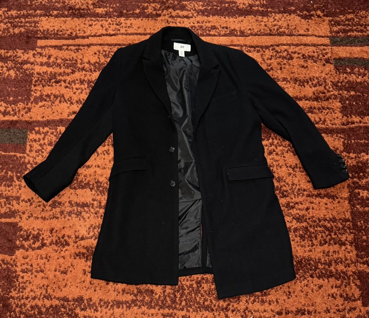 H&M Black wool peacoat overcoat Size US M / EU 48-50 / 2 - 1 Thumbnail