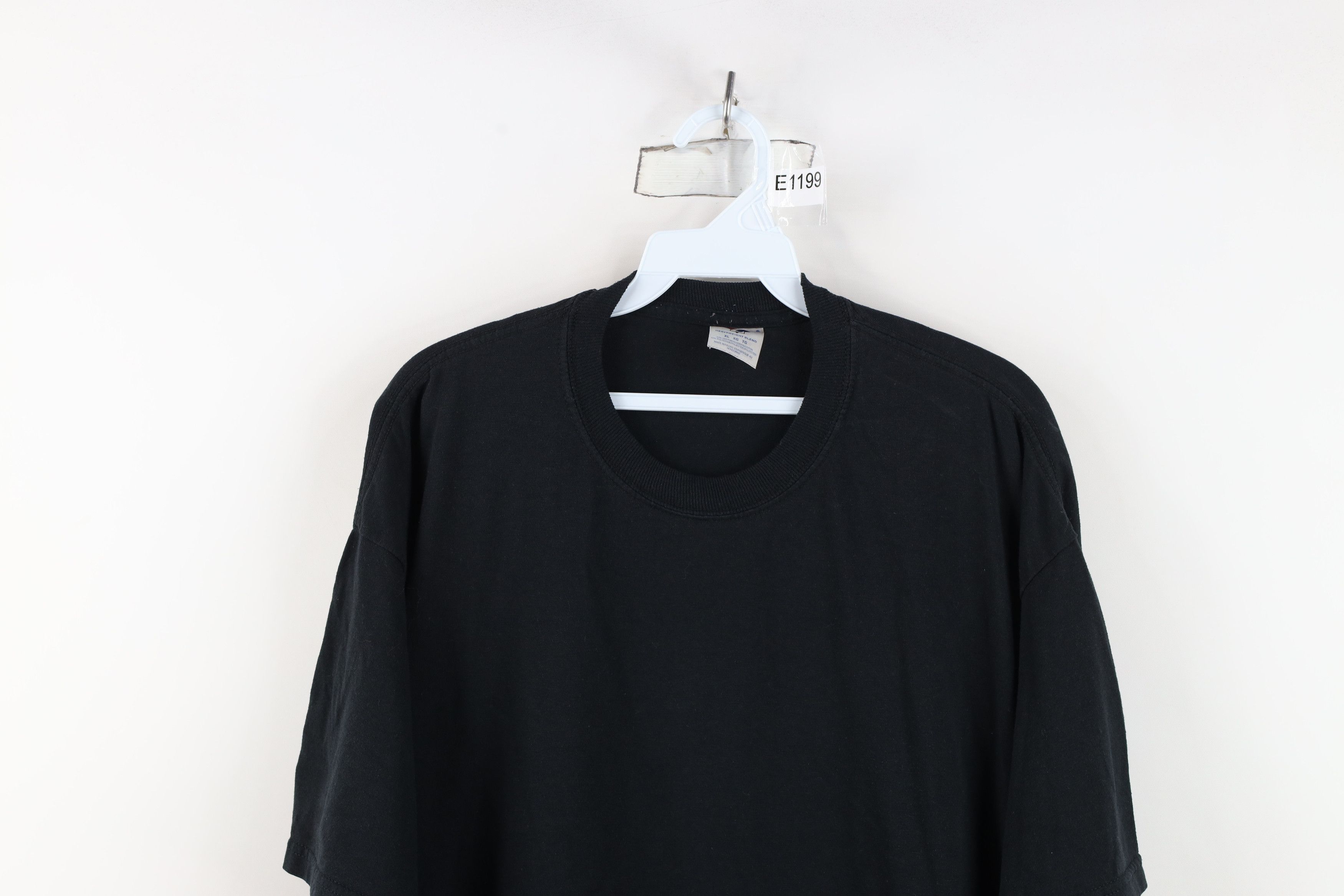 Vintage Vintage 90s Y2K Streetwear Blank Heavyweight T-Shirt Black Size US XL / EU 56 / 4 - 2 Thumbnail