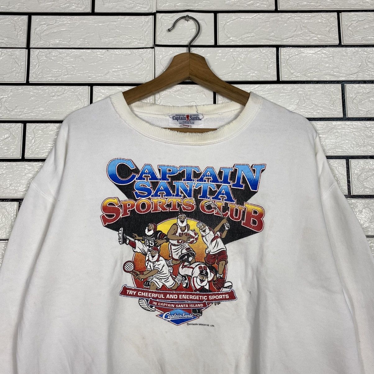 Japanese Brand 📌Vintage Sweatshirt Crewneck Captain Santa Full Print Size US M / EU 48-50 / 2 - 4 Thumbnail
