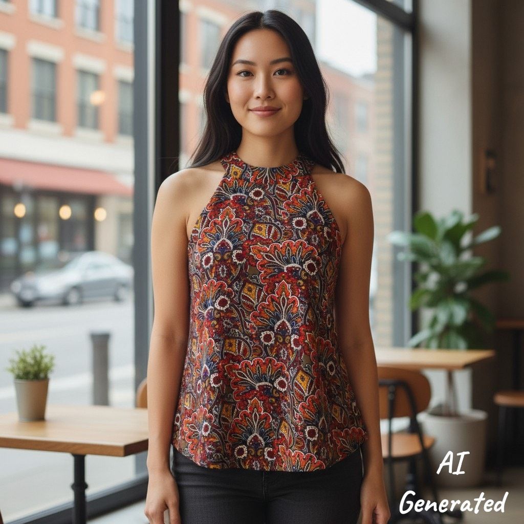 Other Ivonne Halter Top - Stitch Fix Open Back Sleeveless Blouse Size S / US 4 / IT 40 - 2 Thumbnail
