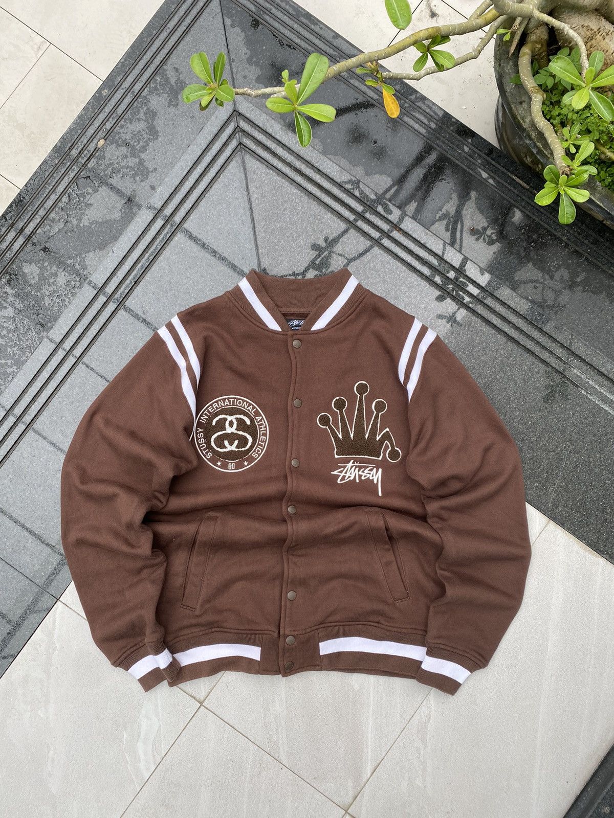 Stussy × Vintage 90S STUSSY MULTI LOGO VARSITY RARE RETRO Y2K COLLEGE JACKET Size US L / EU 52-54 / 3 - 1 Thumbnail