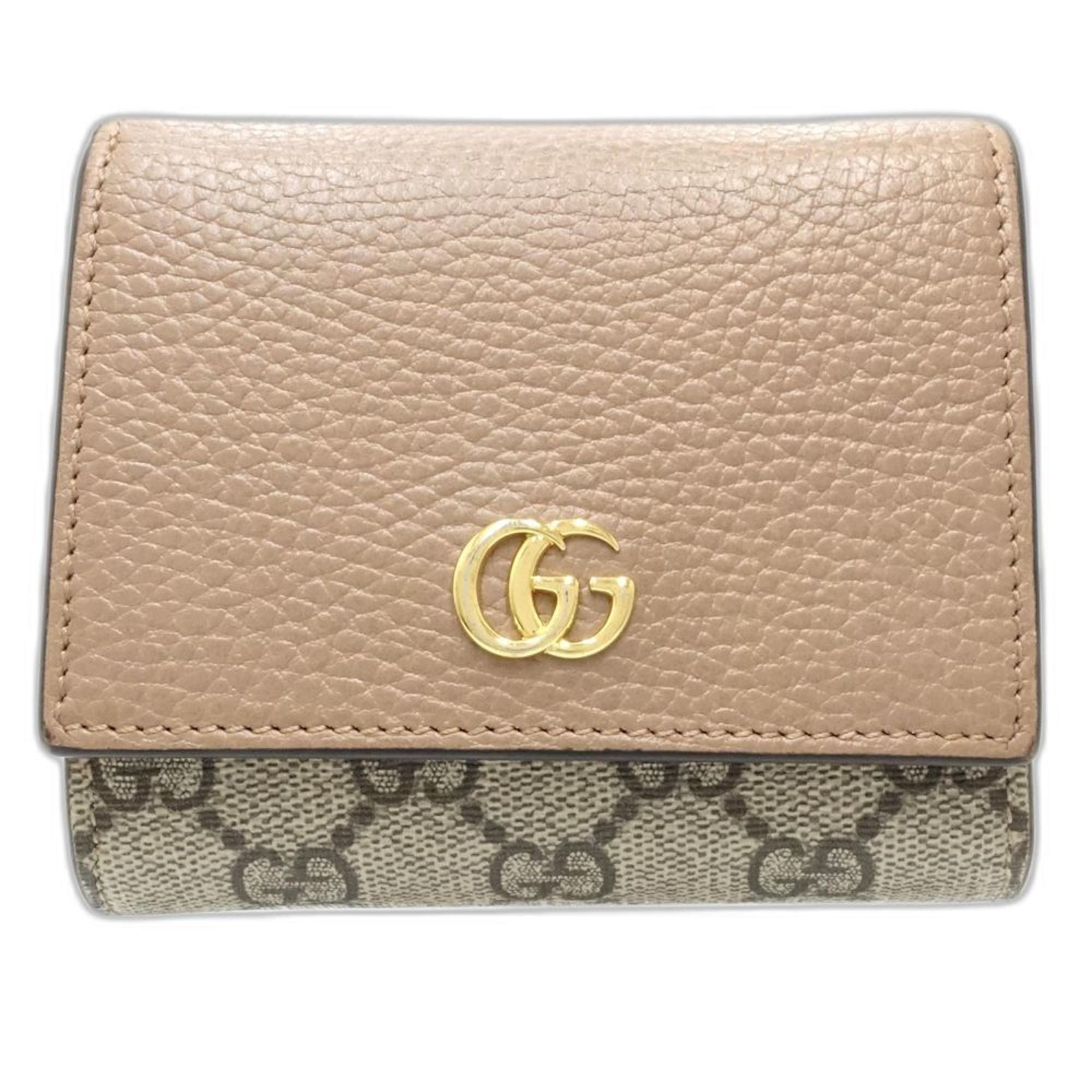 Gucci GUCCI Double G Bi-fold Wallet 598587, Medium in Beige Canvas and Leather, Women's, 181754 Size ONE SIZE - 1 Thumbnail
