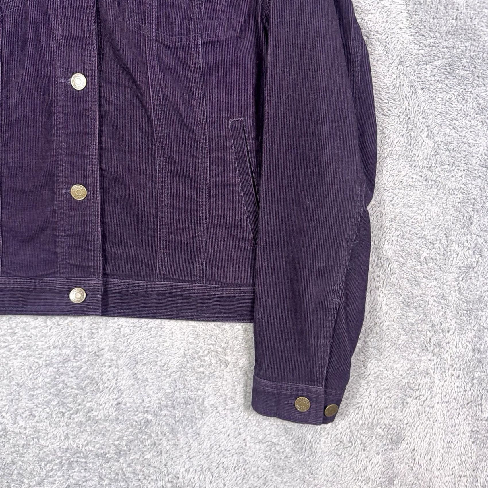 Polo Ralph Lauren VINTAGE Polo Ralph Lauren Jacket Womens M Corduroy Trucker Purple 90s USA Shirts/Coat/Jacket Women Regular Long Sleeve Pockets Button Front: Short? Size 32" / US 10 / IT 46 - 2 Thumbnail
