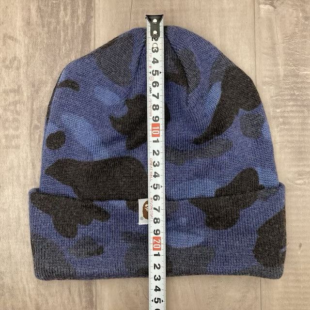 BAPE Blue camo brim beanie knit cap a bathing ape NIGO