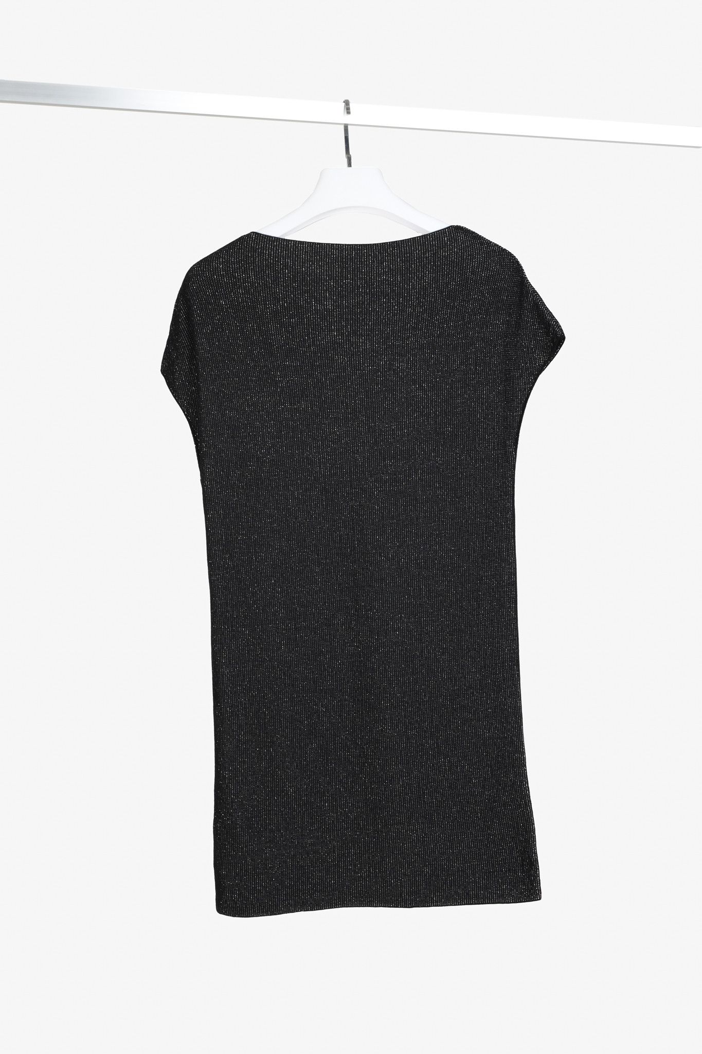 Sarah Pacini Sarah Pacini Black Metallic Knit Cap-Sleeve Tunic Size ONE SIZE - 2 Thumbnail