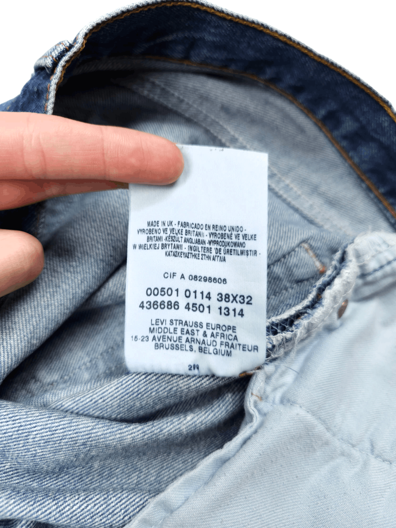 Levi's × Levi's Vintage Clothing × Vintage 💎 38/32 Vintage 90's Levi's 501 Washed Straight Denim Jeans Size US 38 / EU 54 - 12 Thumbnail