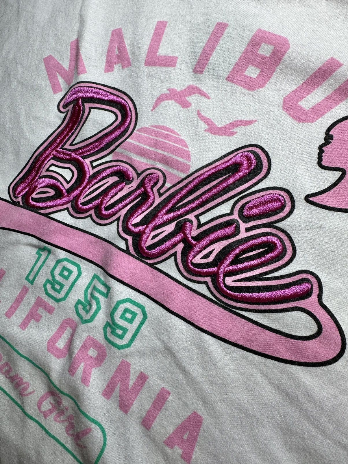 Other Oversized Embroidered Barbie Tshirt Crop Top Womens Size M / US 6-8 / IT 42-44 - 2 Thumbnail