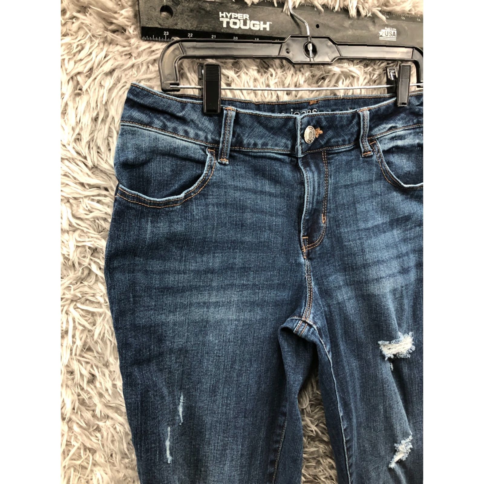 Vintage Maurices Jeans Skinny MAURICES Mid Rise jeans Woman L 30 Blue Denim 5-Pocket Design Belt Loops Zipper Button Modern Classic American Size 36" / US 14 / IT 50 - 5 Thumbnail
