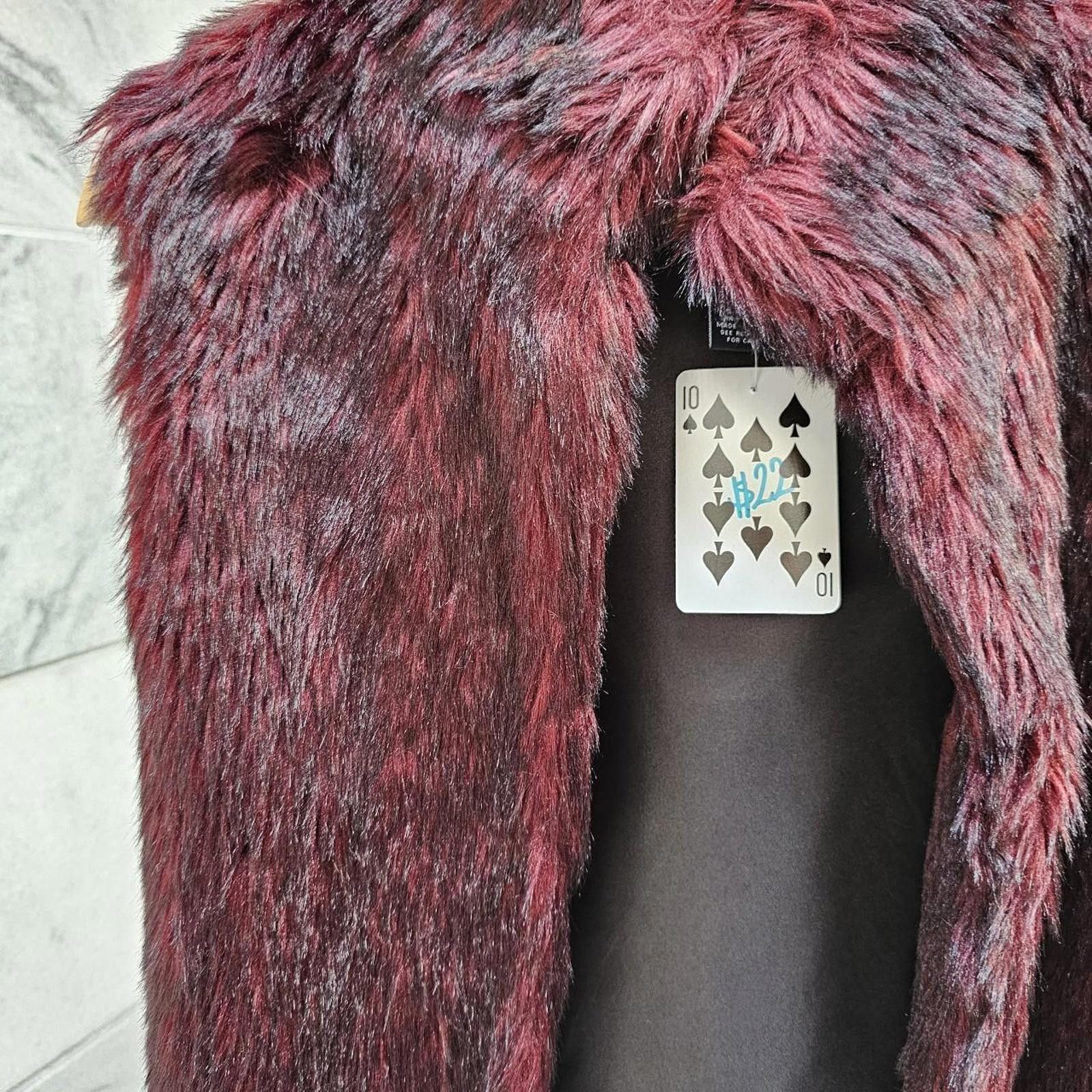 Other Women's Burgundy Me Jane Faux Fur Vest Size S / US 4 / IT 40 - 2 Thumbnail