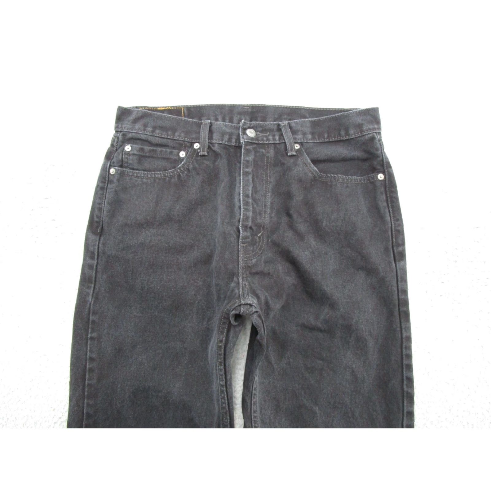 Levi's Levis 505 Black Denim Straight Jeans Mens 36x32 Regular Size Levi's 505 Jeans Black Straight Mens 36-32 Size US 36 / EU 52 - 2 Thumbnail