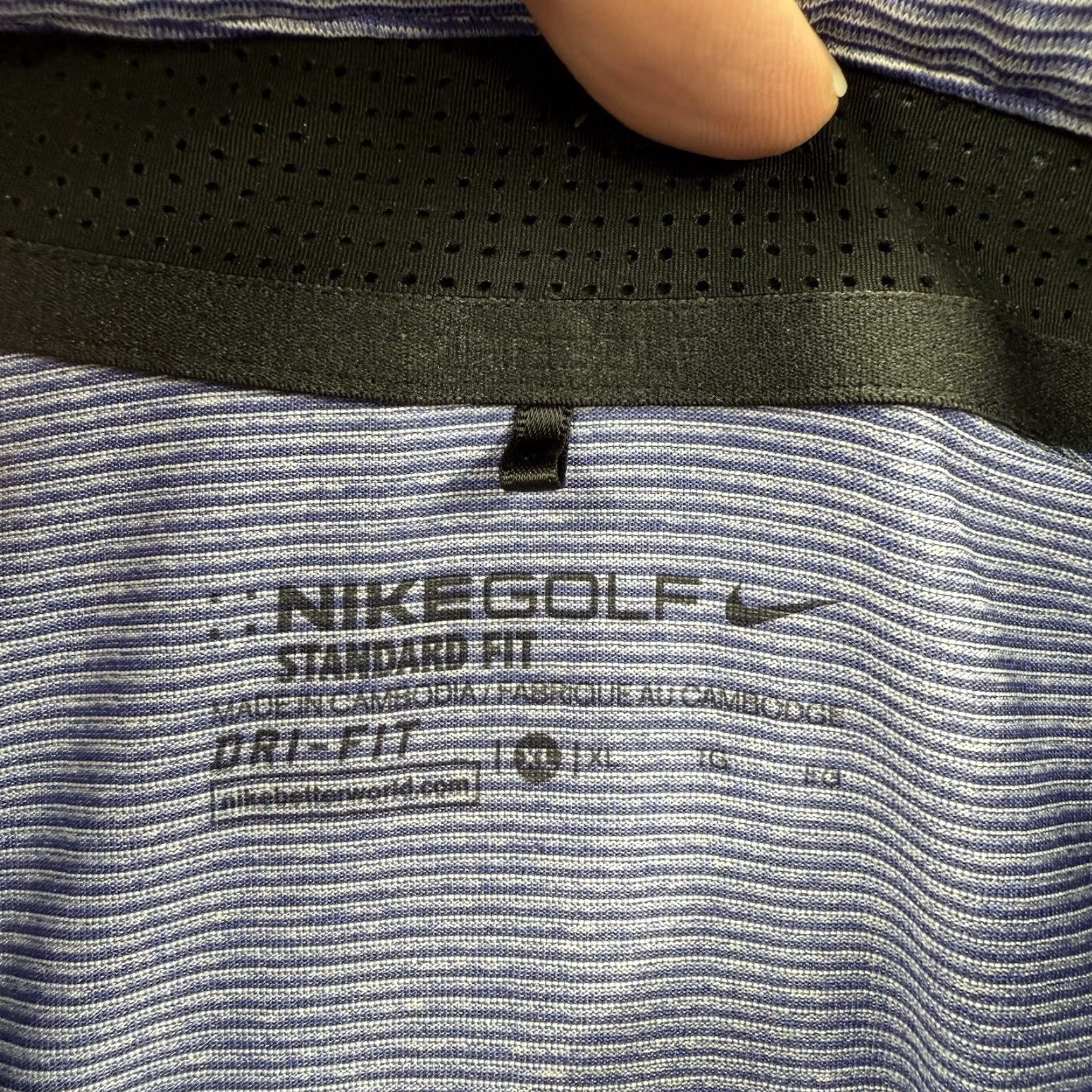 Nike Nike Golf Polo Shirt Men XL Polyester Spandex Dri-Fit Striped Short Sleeve Casual Performance Golf Gray Multicolor Size US XL / EU 56 / 4 - 4 Thumbnail