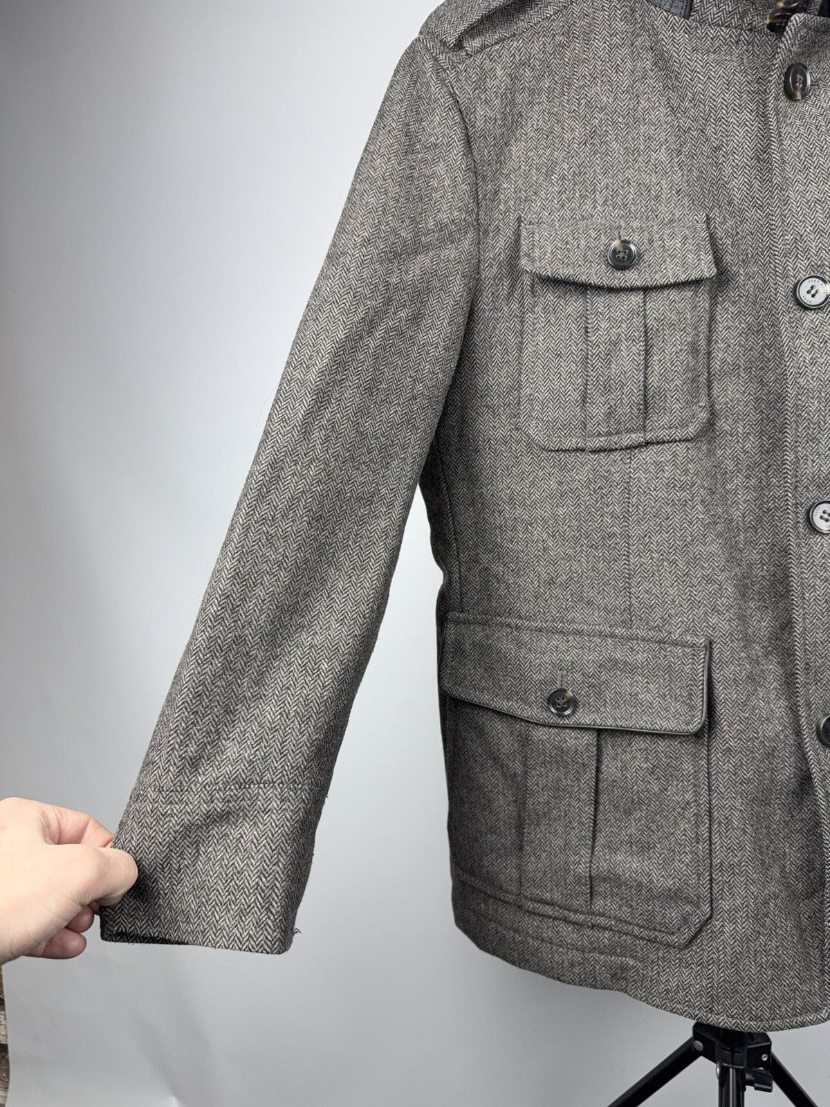 Hugo Boss Luxury 00s Hugo Boss Herringbone Field Jacket Grey Wool Size US L / EU 52-54 / 3 - 4 Thumbnail