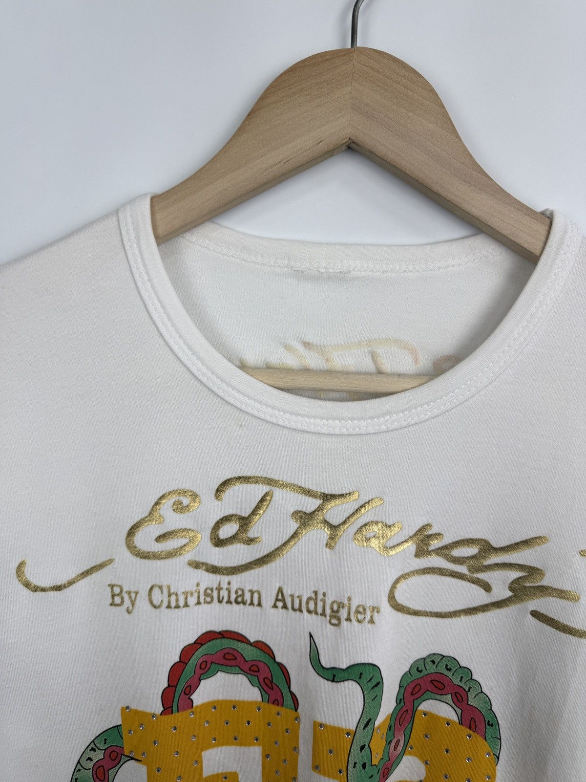 Ed Hardy 🇺🇸 🐍 Vintage Ed Hardy Snake Rhinestone Christian Audigier Tee Size US M / EU 48-50 / 2 - 6 Thumbnail