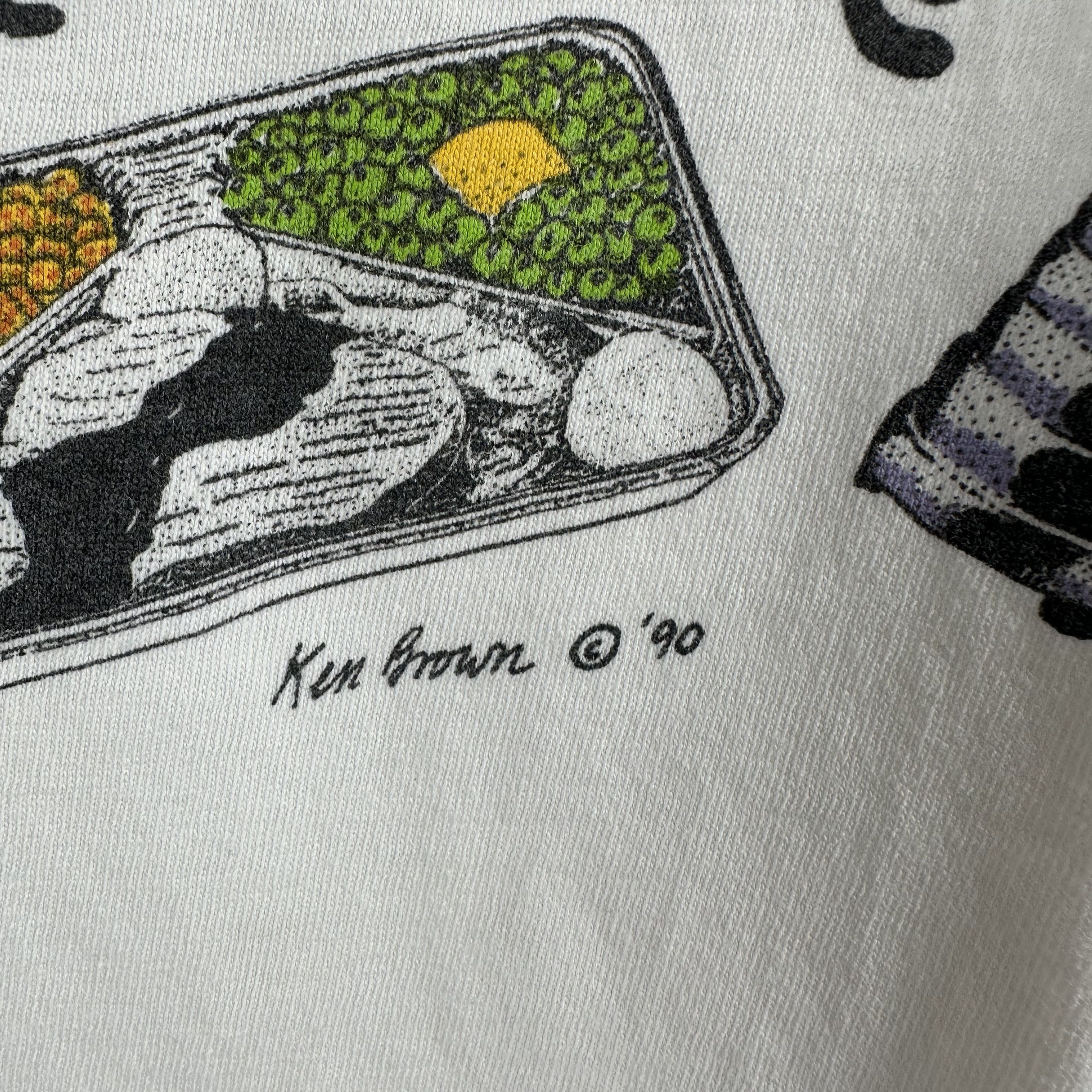 Vintage ​​​Vintage 1990 Ken Brown Pop Art Distressed T-shirt Size US XL / EU 56 / 4 - 4 Thumbnail