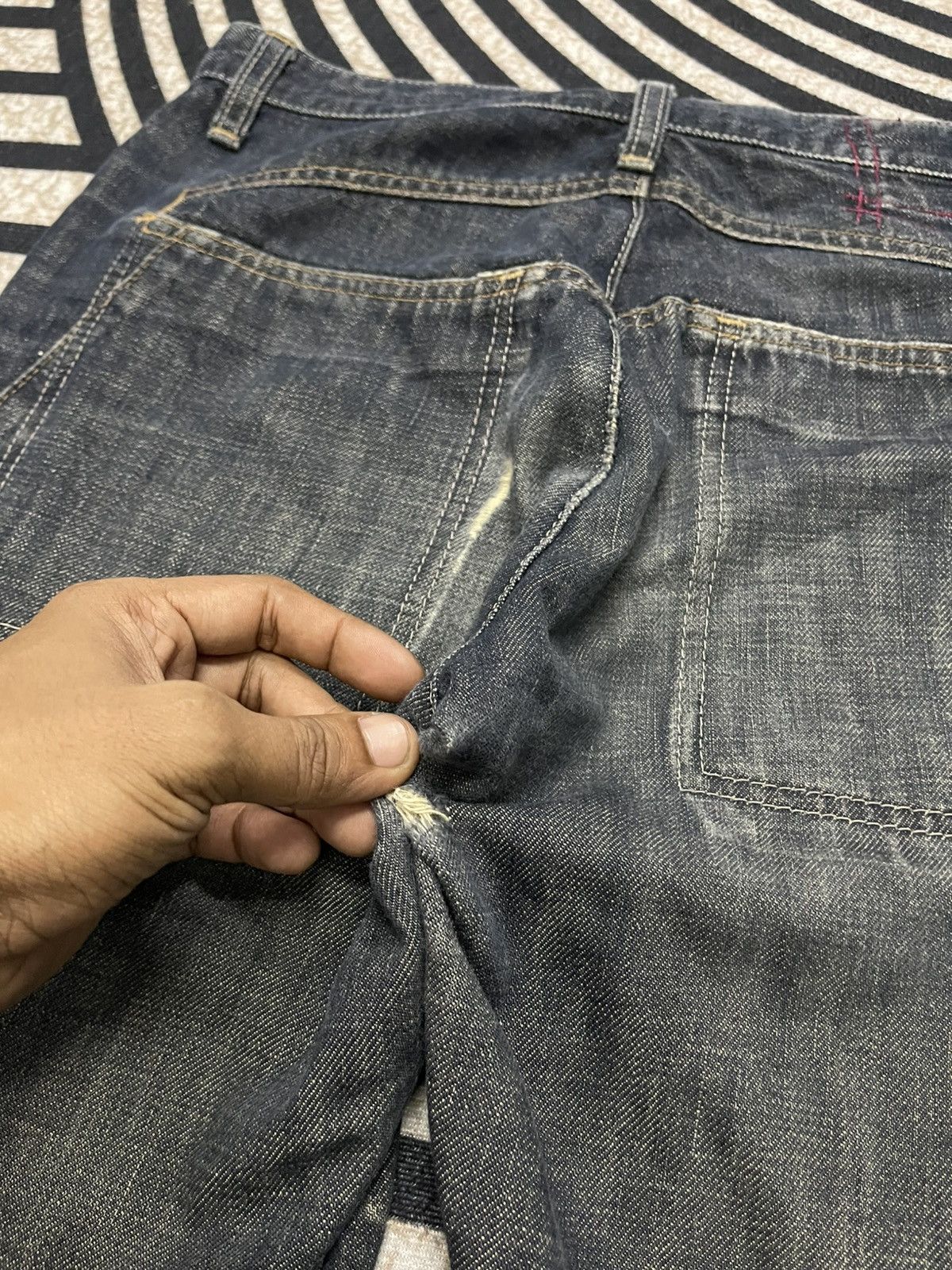 Marithe + Francois Girbaud 2000s MARITHE FRANCOIS GIRBAUD CURVED SIDEBONE JEANS RARE Size US 31 - 17 Thumbnail