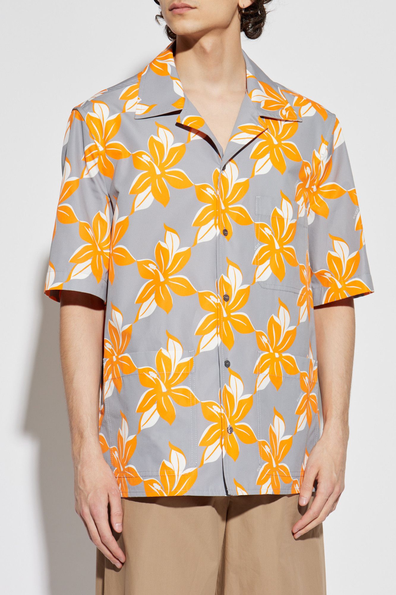 Gucci o1la5ras0426 Printed Cotton Poplin Shirt in Multicolor Size US S / EU 44-46 / 1 - 3 Thumbnail