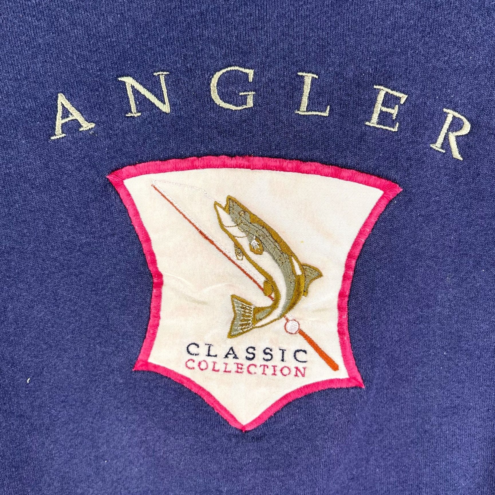 Nutmeg VINTAGE Nutmeg Angler Classic Collection Sweatshirt Pullover Mens Large Blue Animal Print 90s Embroidered All Seasons Size US L / EU 52-54 / 3 - 2 Thumbnail