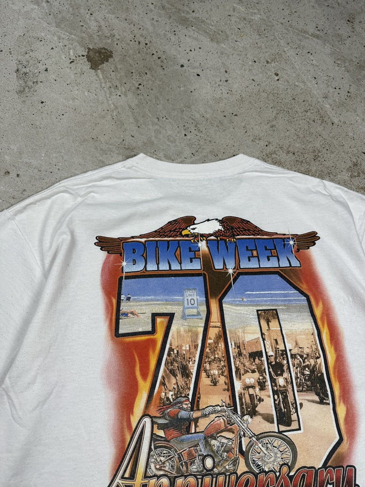 Harley Davidson Vintage Bike Week Daytona Beach Harley Moto Print T Shirt Size US XL / EU 56 / 4 - 14 Thumbnail