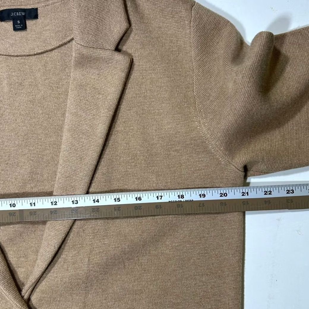 Vintage J Crew Coatigan Camel Wool Blend Knit Blazer Single Button Cardigan Sm Women's S Brown Overcoat Jacket Size S / US 4 / IT 40 - 8 Thumbnail
