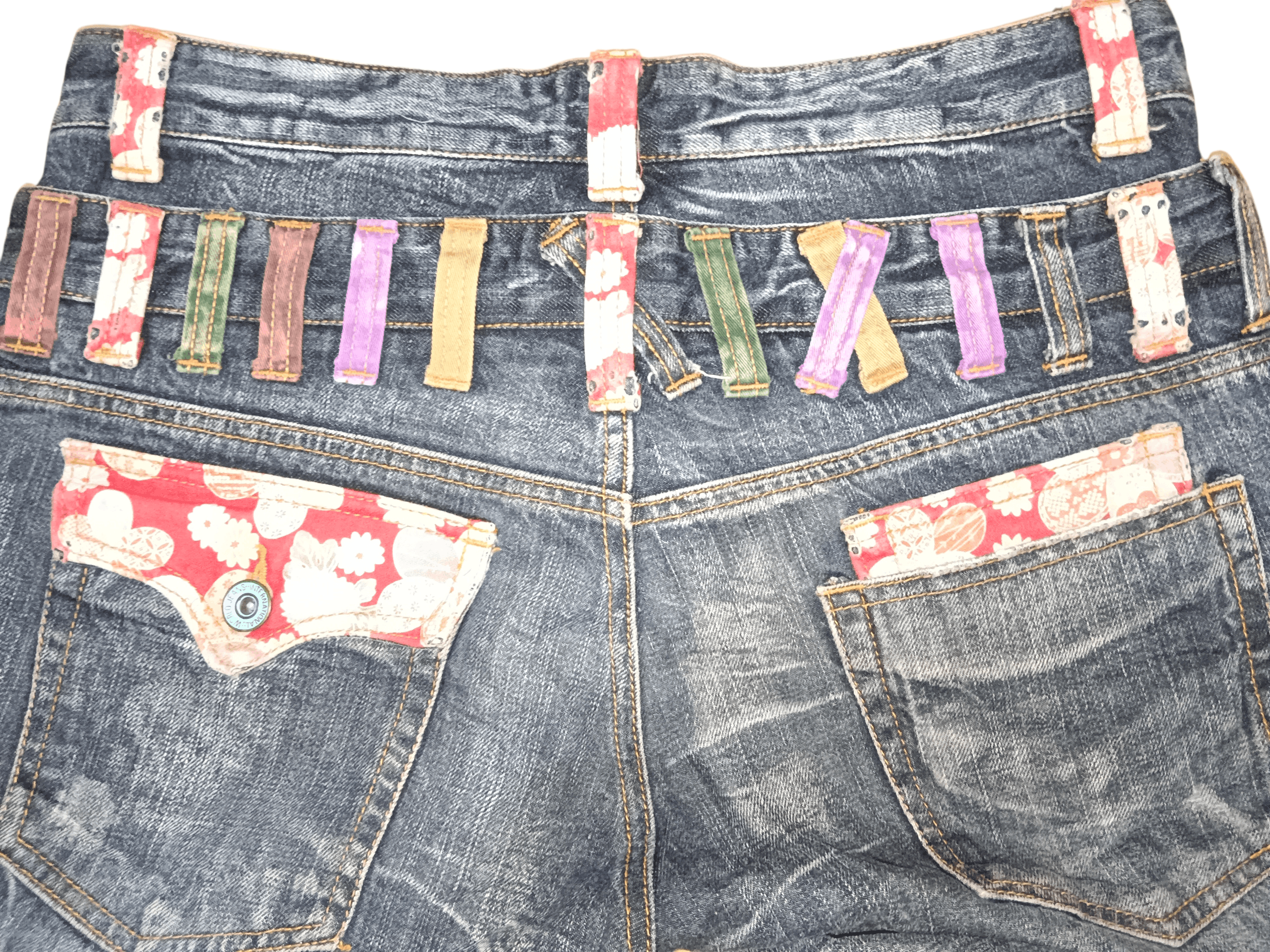 Karakuri Tamashii Nylaus Karakuri Style Double Waist Distressed Denim Size US 32 / EU 48 - 10 Thumbnail