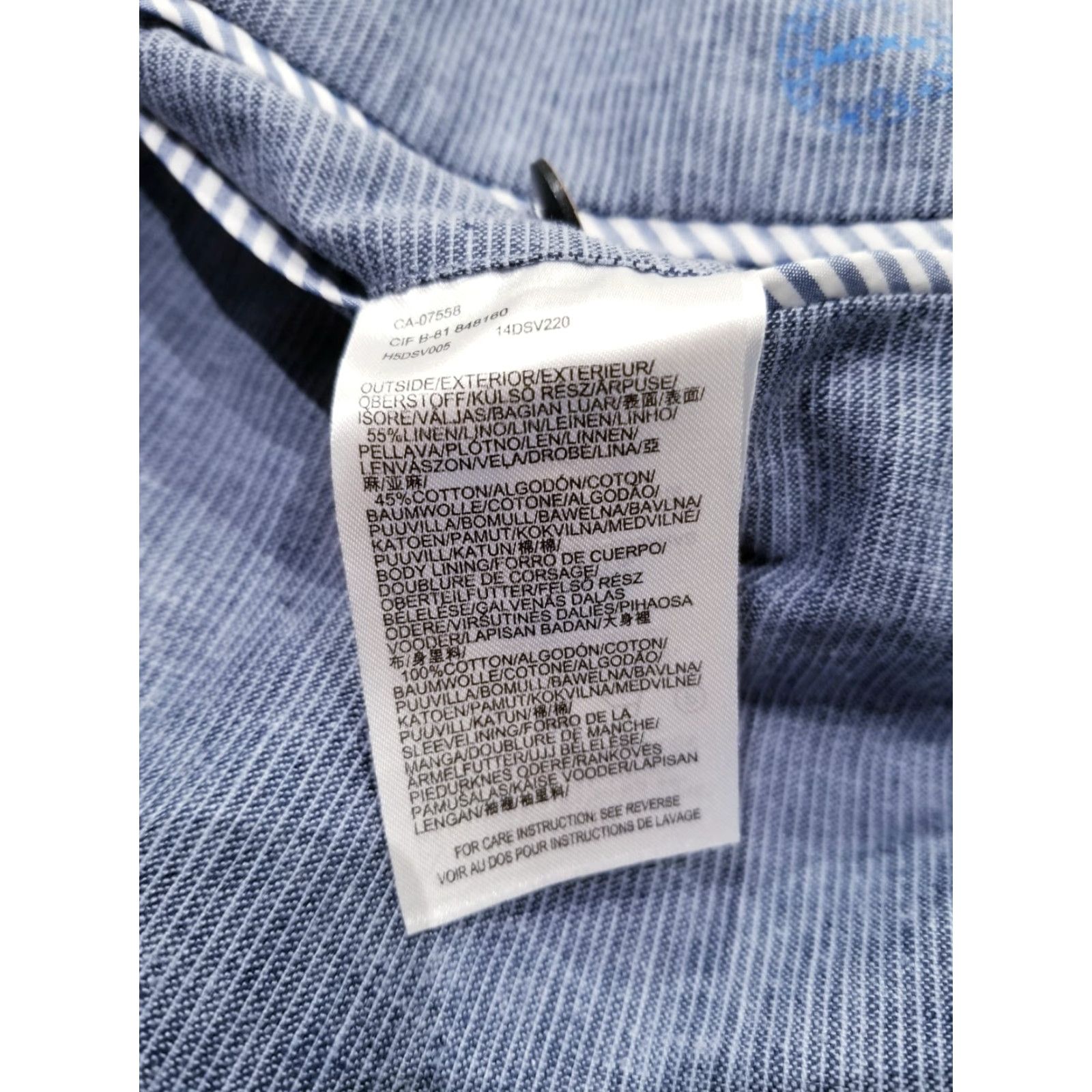 Vintage Mexx Sport Coat Shirt 42R Blue Linen Tweed Notch Lapel Single-Breasted Two-Button 4-Button Sleeve Vented Men Jacket Regular Size 42R (Blue) Size US XS / EU 42 / 0 - 5 Thumbnail