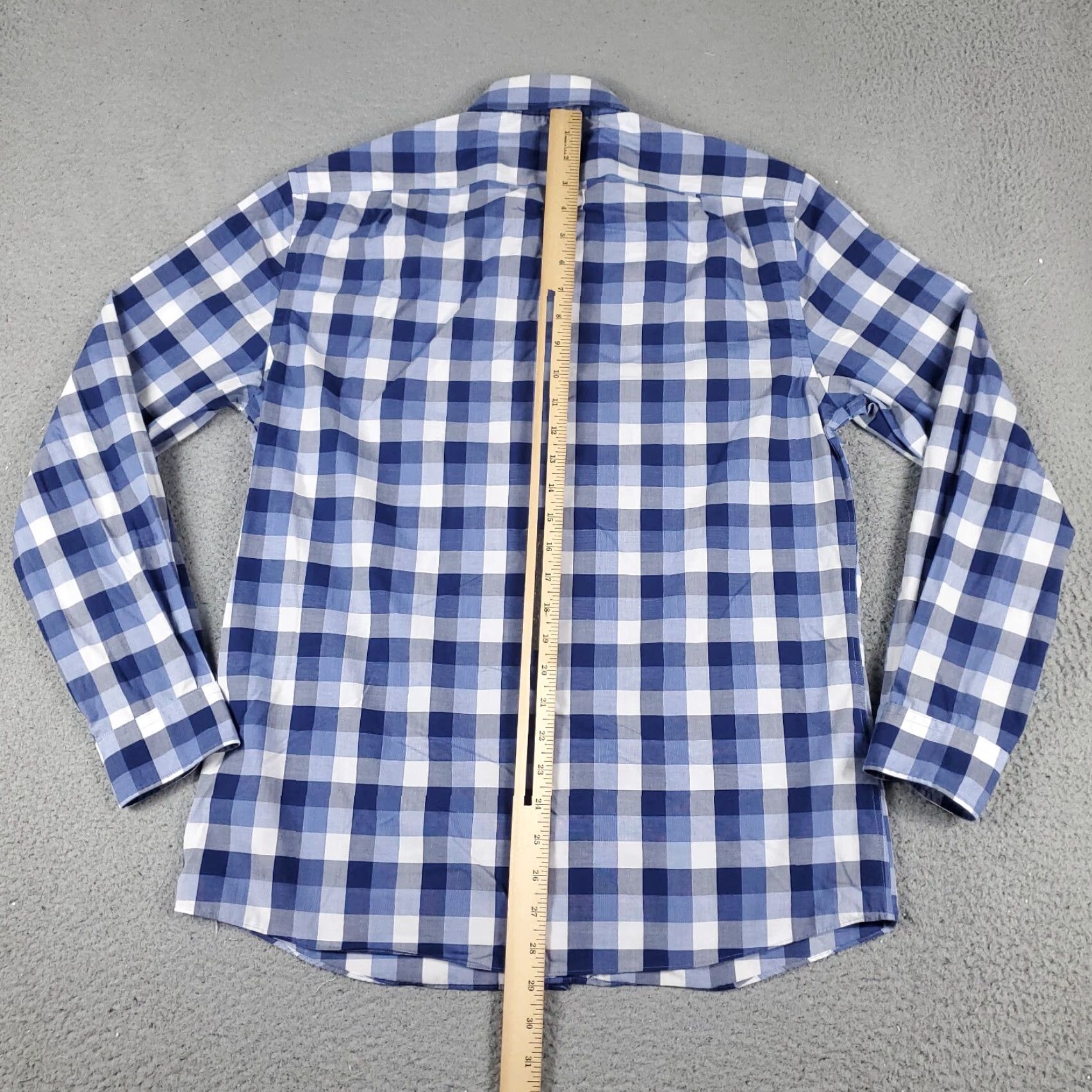 Tommy Hilfiger Tommy Hilfiger Shirt Mens 15.5 Blue Check Long Sleeve Button-Up Button-Down Cotton Casual Classic Preppy Mens Size US M / EU 48-50 / 2 - 3 Thumbnail