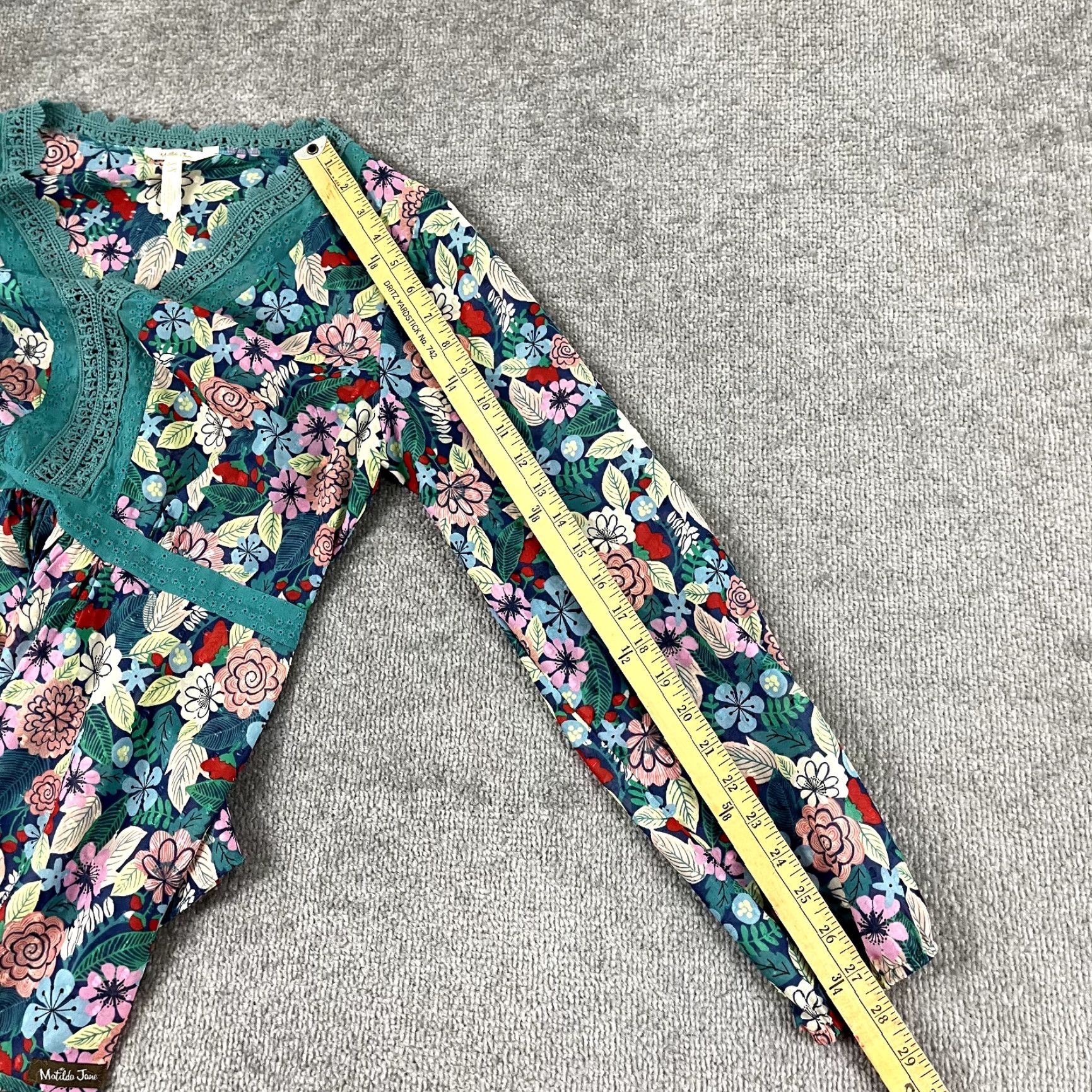 Vintage MATILDA JANE Blouse Womens Large Floral Kookaburra Tunic Top Sheer Lightweight Size L / US 10 / IT 46 - 7 Thumbnail